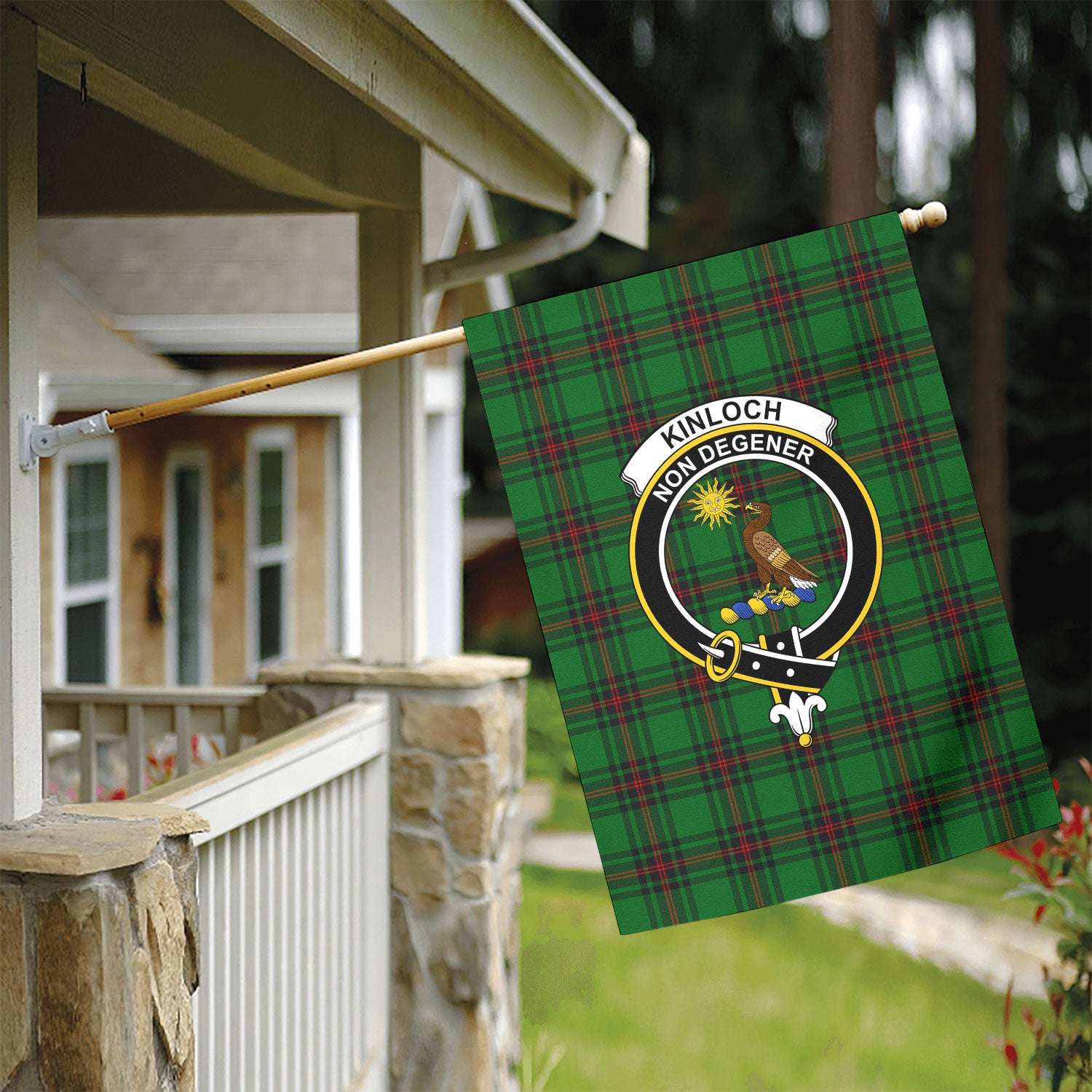 Kinloch Tartan Crest Garden Flag