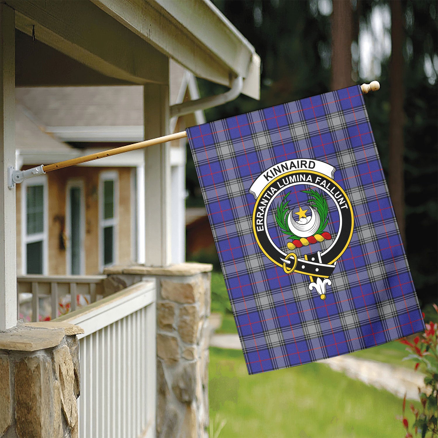 Kinnaird Tartan Crest Garden Flag