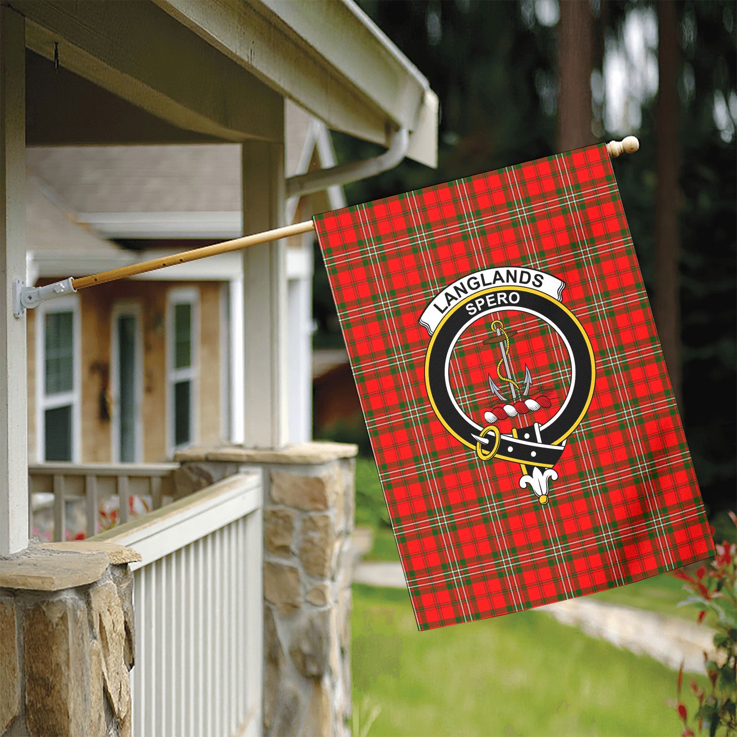 Langlands Tartan Crest Garden Flag