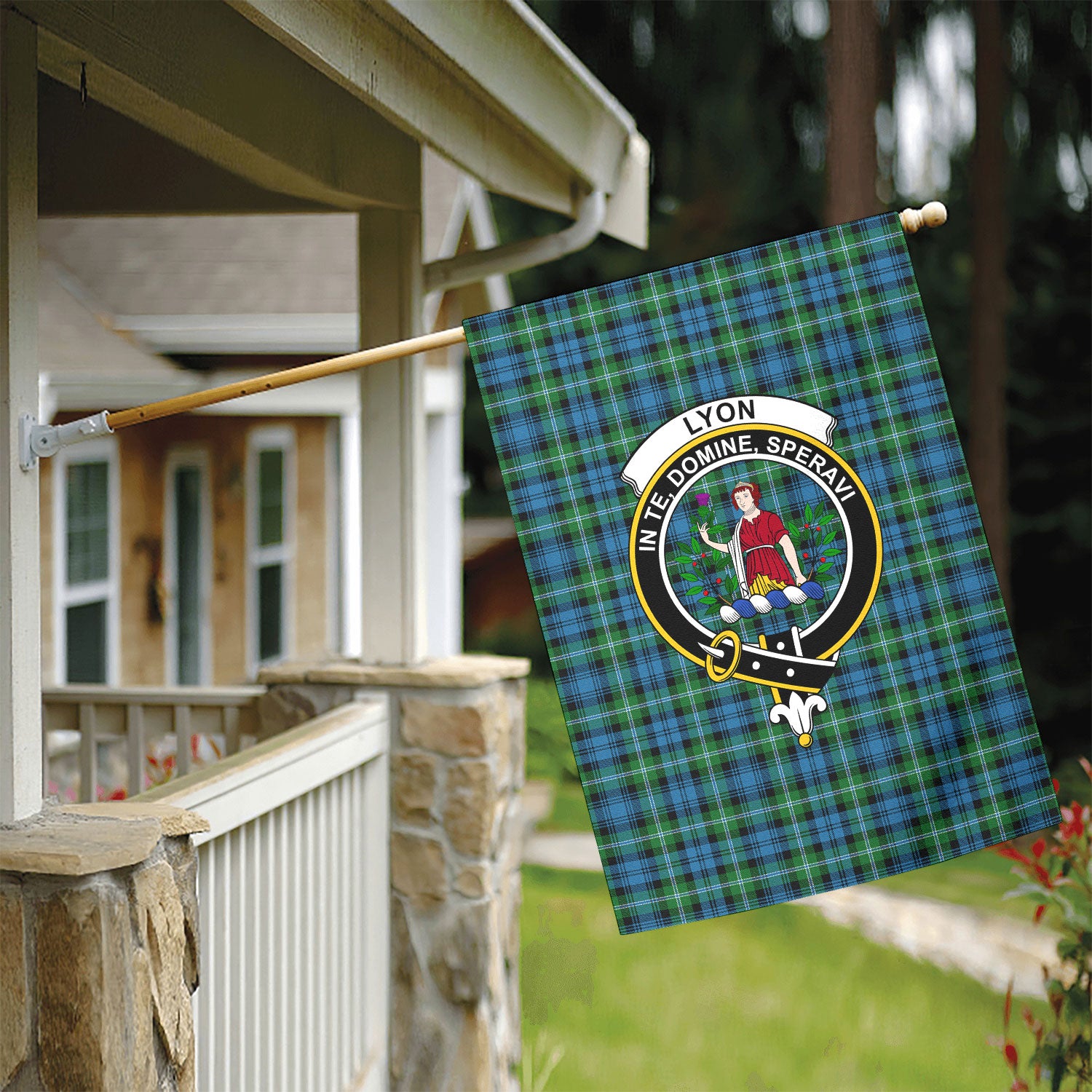 Lyon Tartan Crest Garden Flag