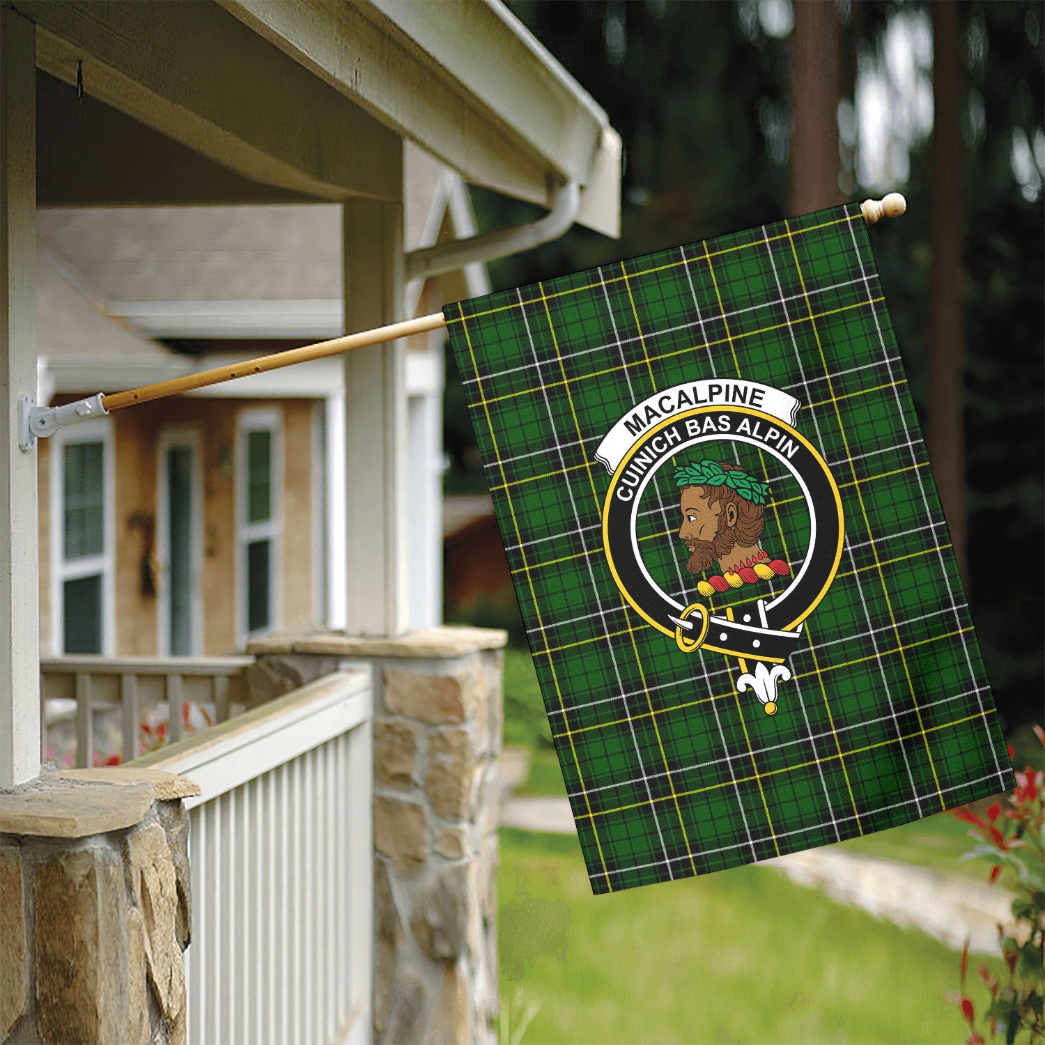 MacAlpine Modern Tartan Crest Garden Flag