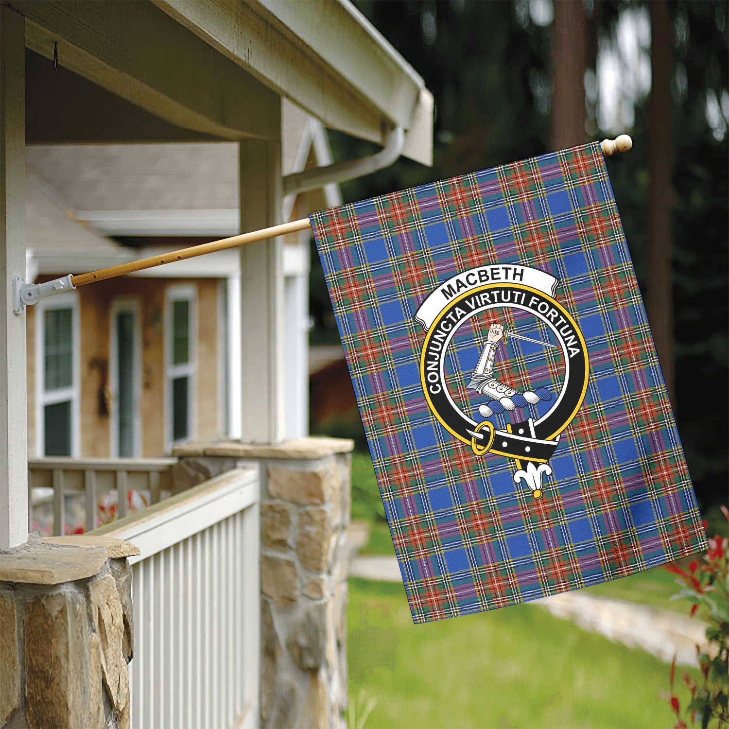 MacBeth Ancient Tartan Crest Garden Flag