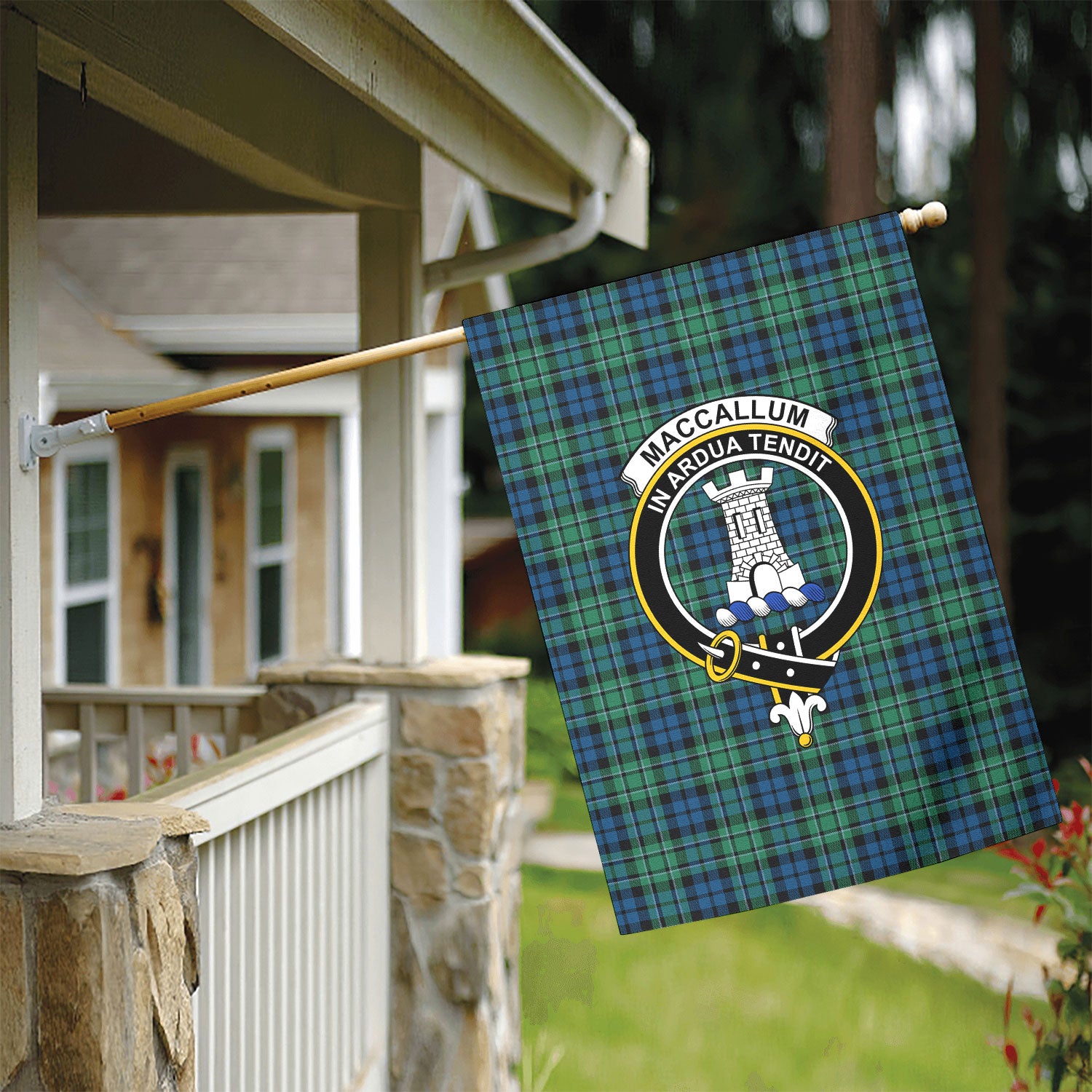 MacCallum Ancient Tartan Crest Garden Flag