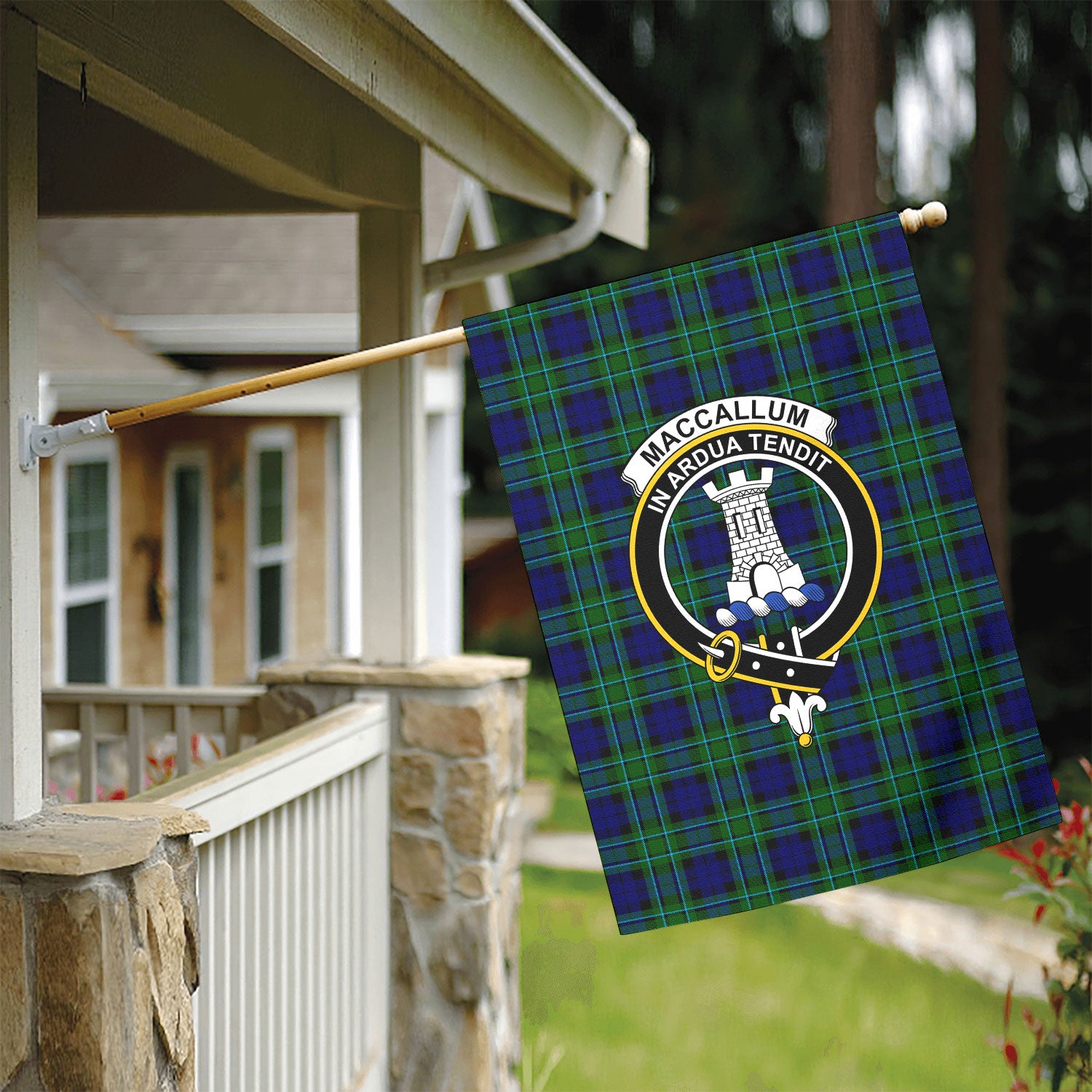 MacCallum Modern Tartan Crest Garden Flag
