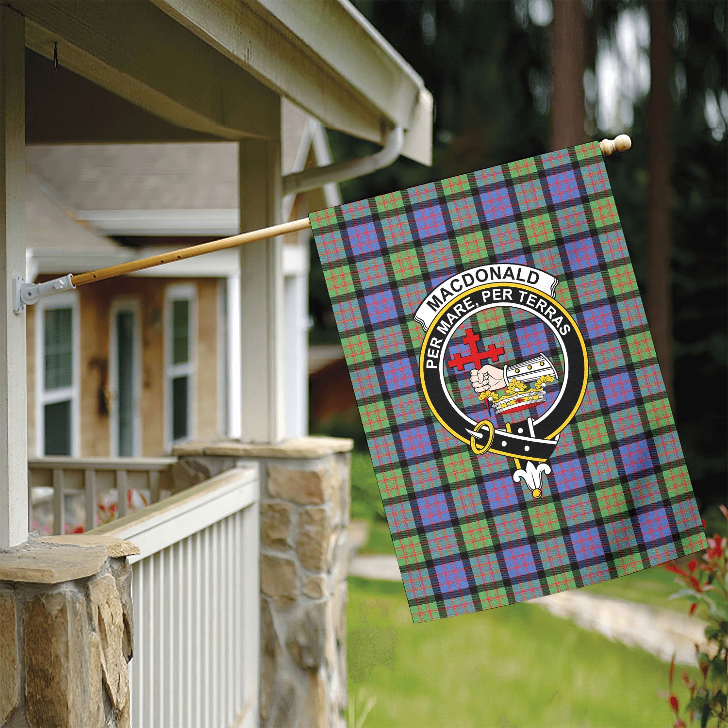 MacDonald Ancient Tartan Crest Garden Flag