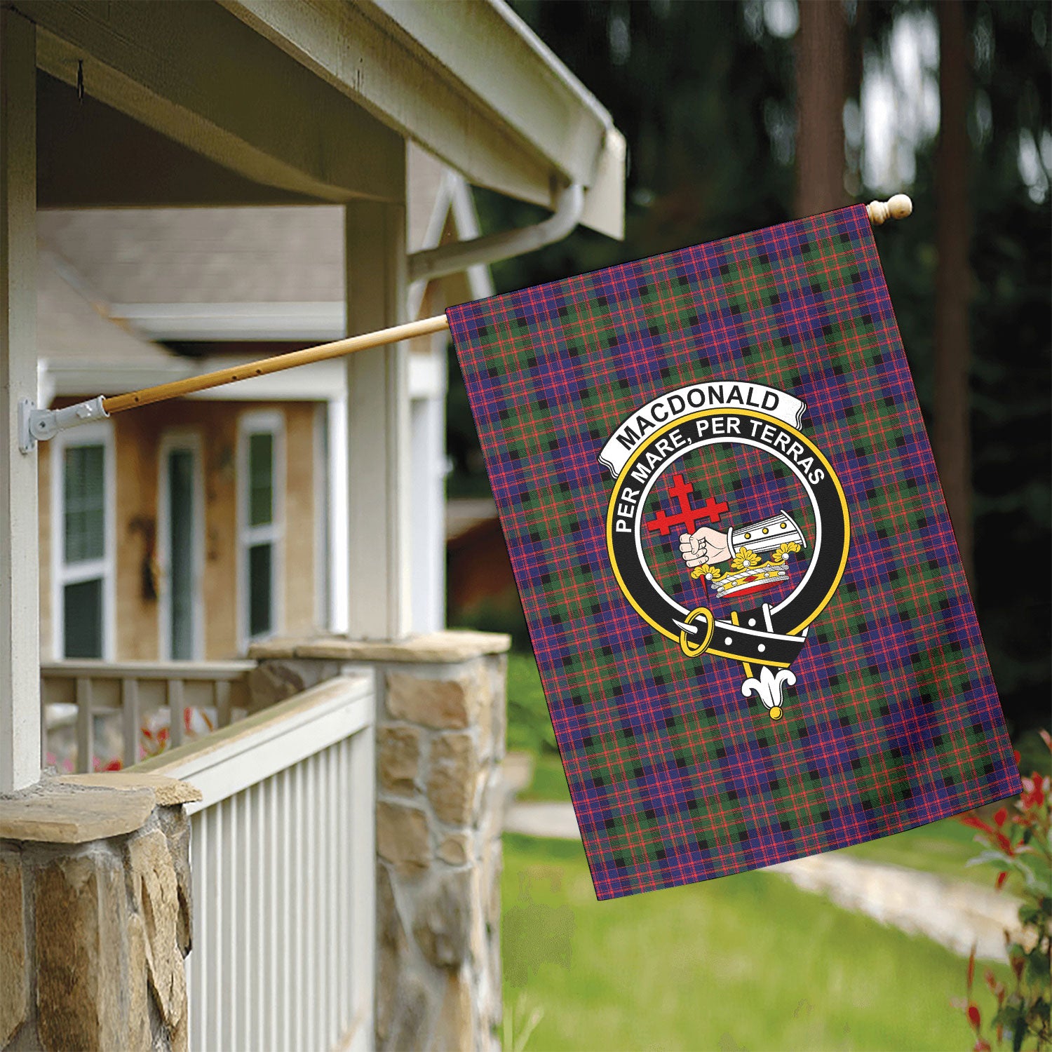 MacDonald Modern Tartan Crest Garden Flag