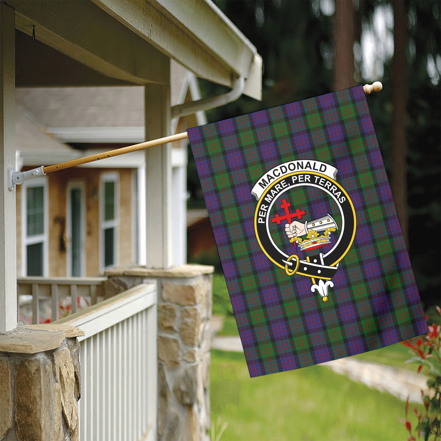 MacDonald Tartan Crest Garden Flag