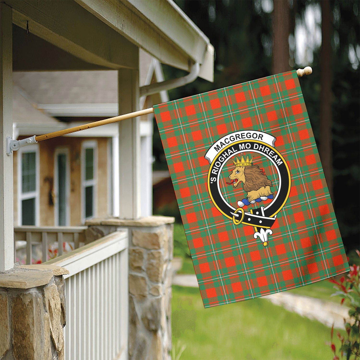 MacGregor Ancient Tartan Crest Garden Flag