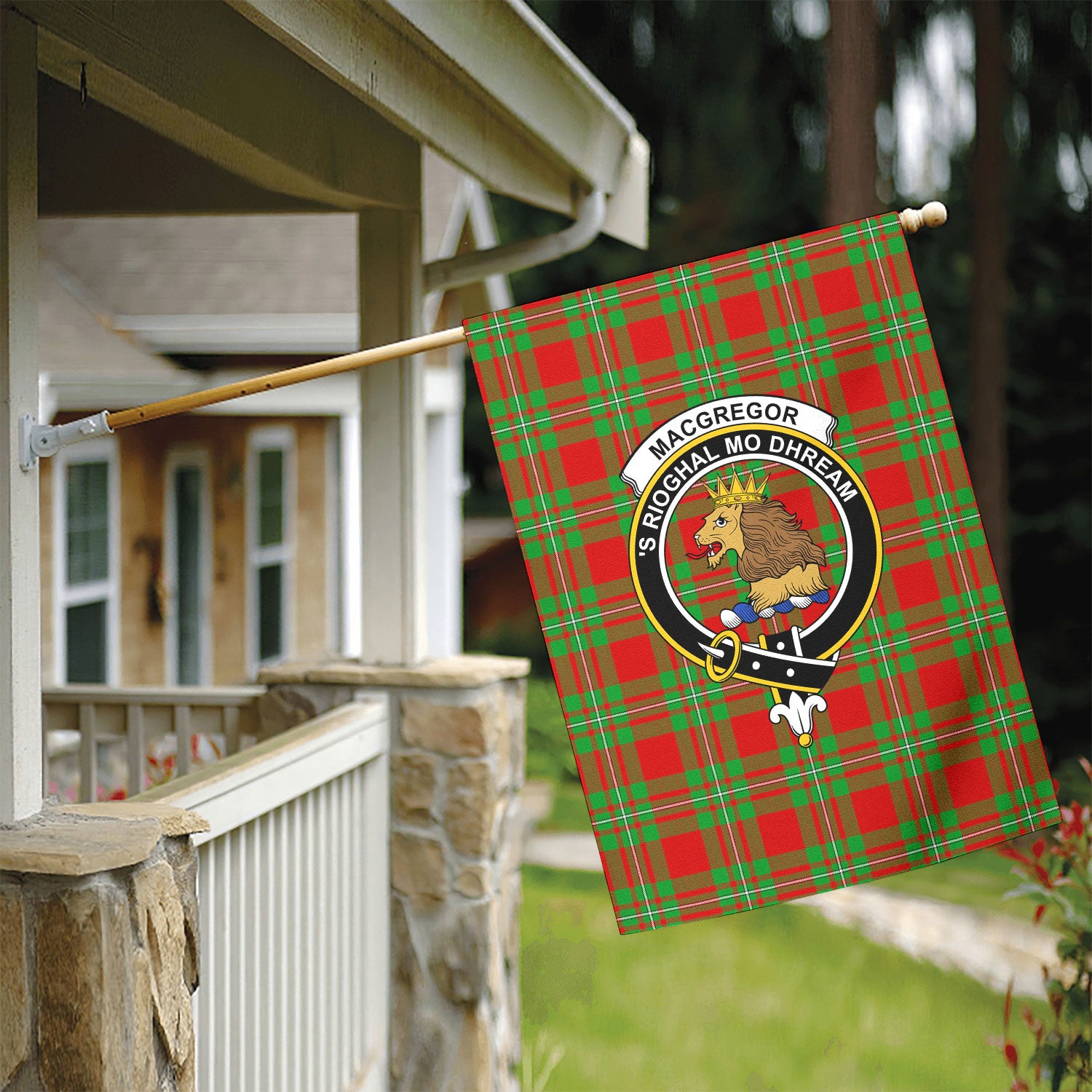 MacGregor Modern Tartan Crest Garden Flag