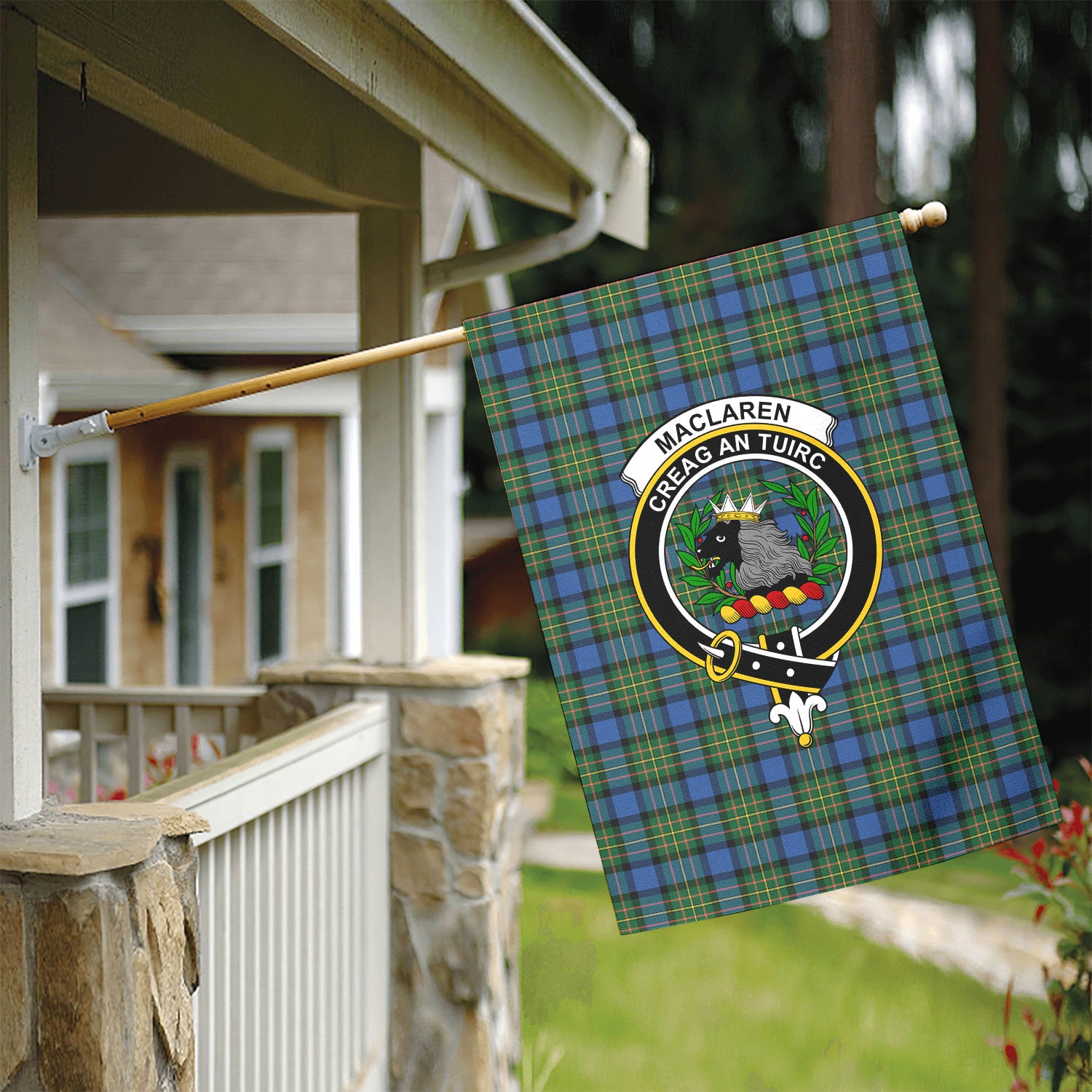 MacLaren Ancient Tartan Crest Garden Flag