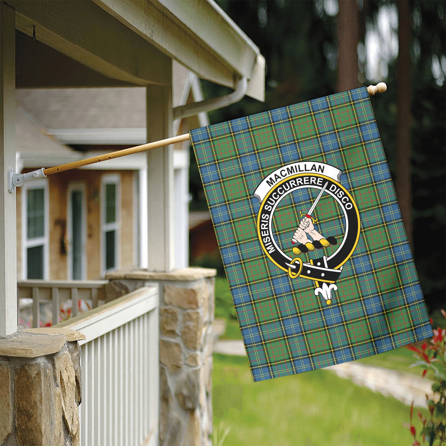 MacMillan Hunting Ancient Tartan Crest Garden Flag