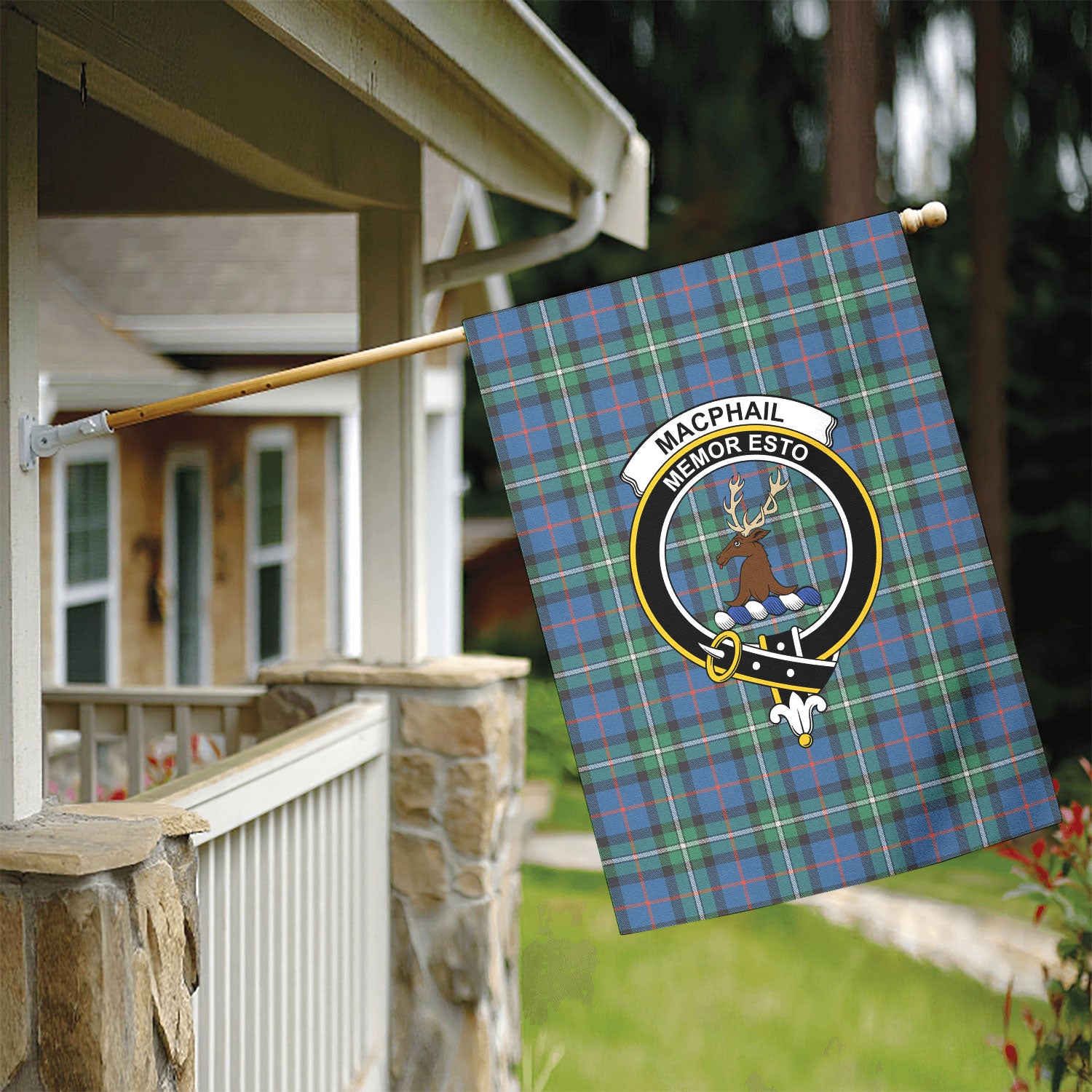 MacPhail Hunting Ancient Tartan Crest Garden Flag