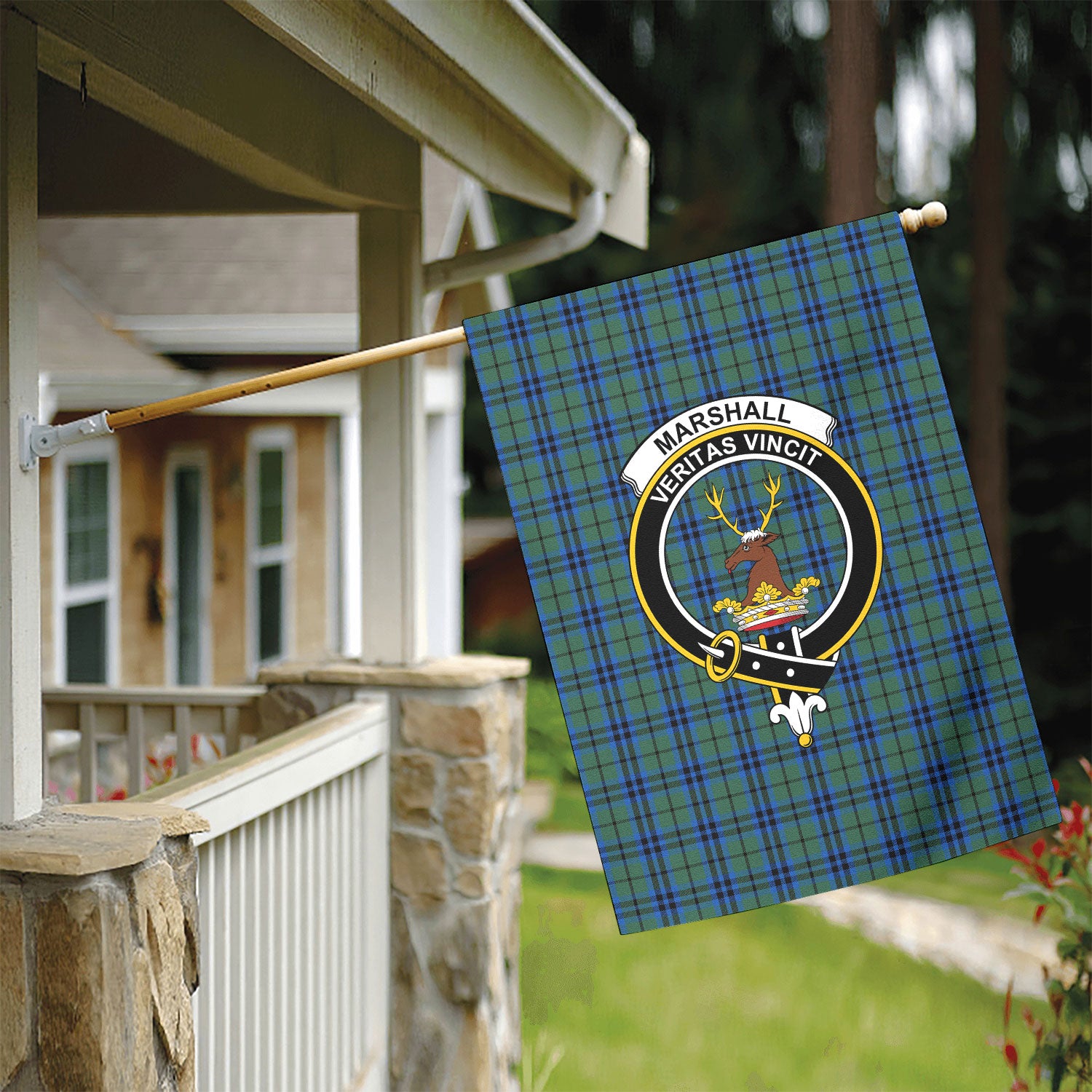 Marshall Tartan Crest Garden Flag