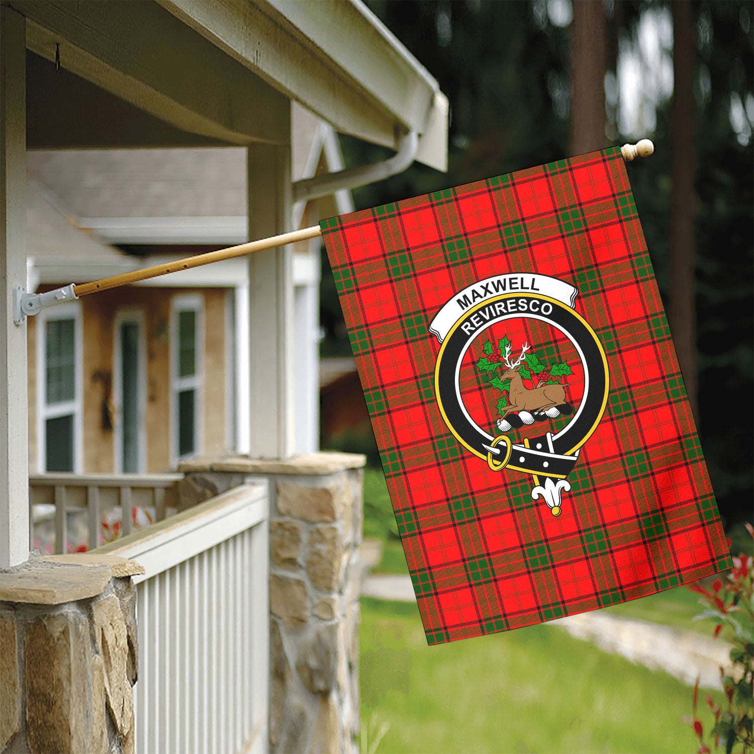 Maxwell Modern Tartan Crest Garden Flag