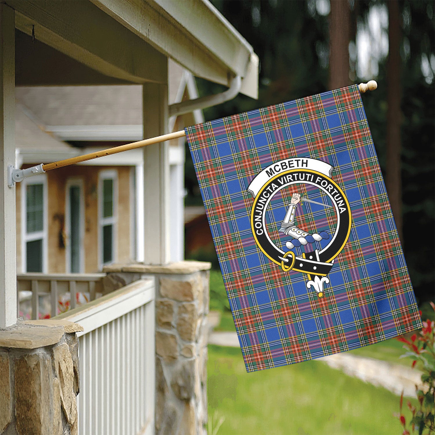 McBeth Ancient Tartan Crest Garden Flag