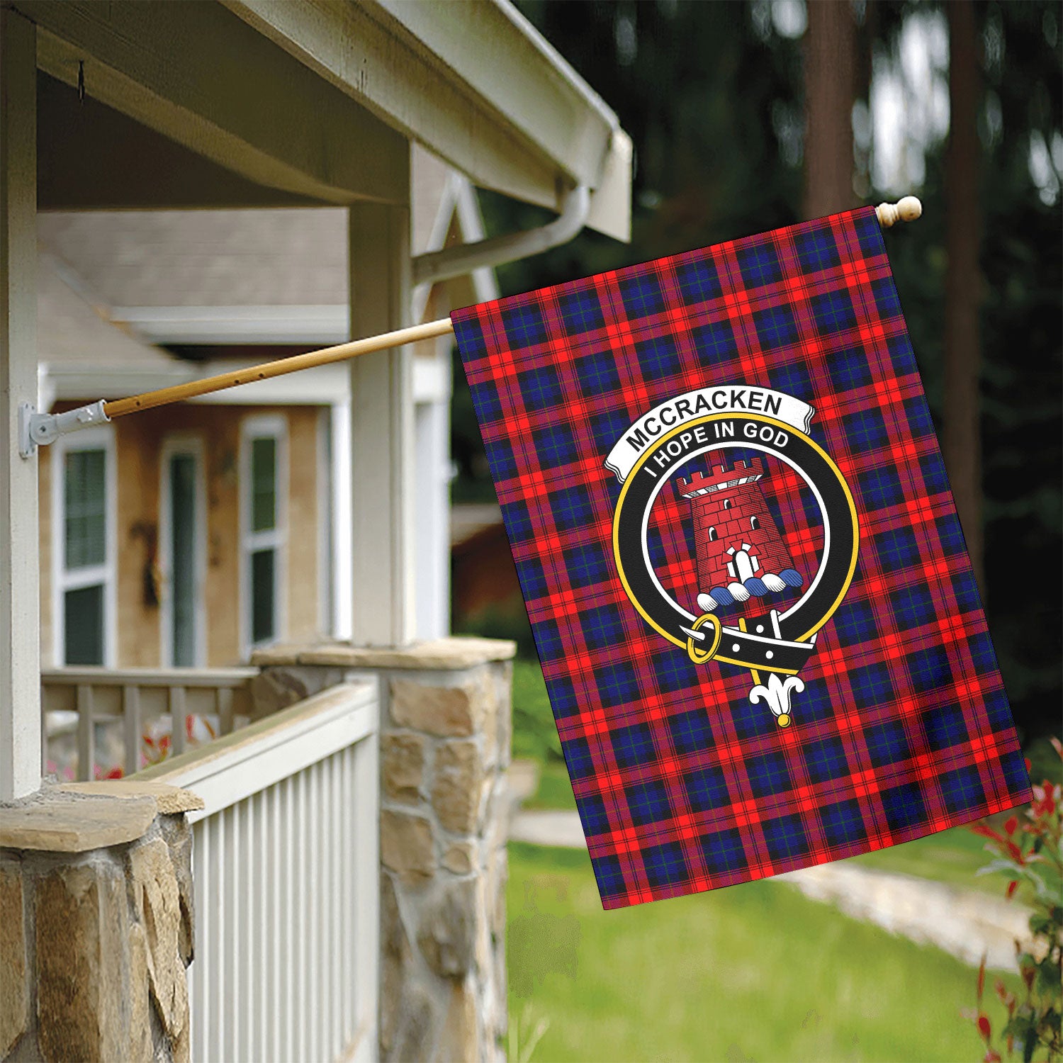 McCracken Tartan Crest Garden Flag