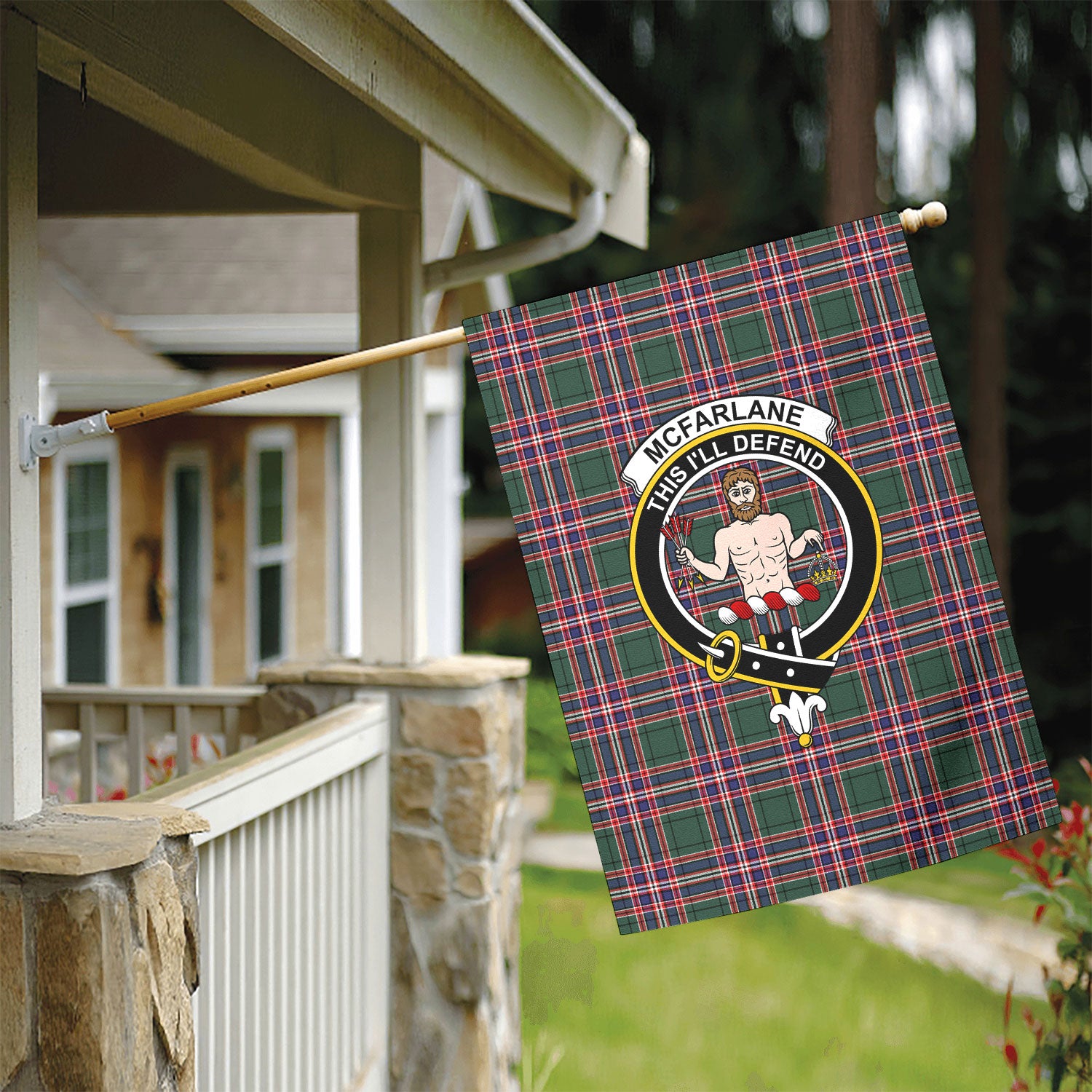 McFarlane Hunting Modern Tartan Crest Garden Flag