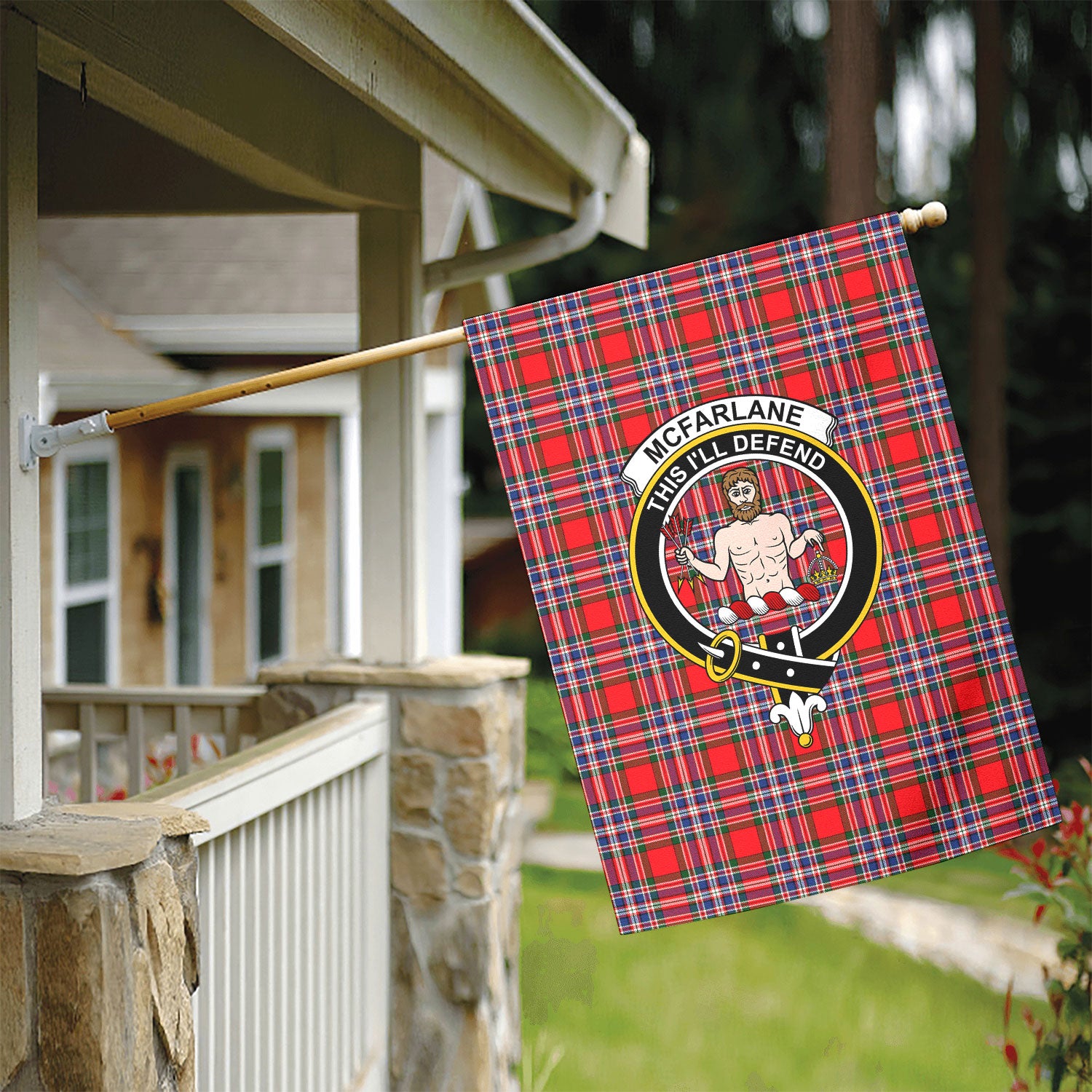 McFarlane Modern Tartan Crest Garden Flag