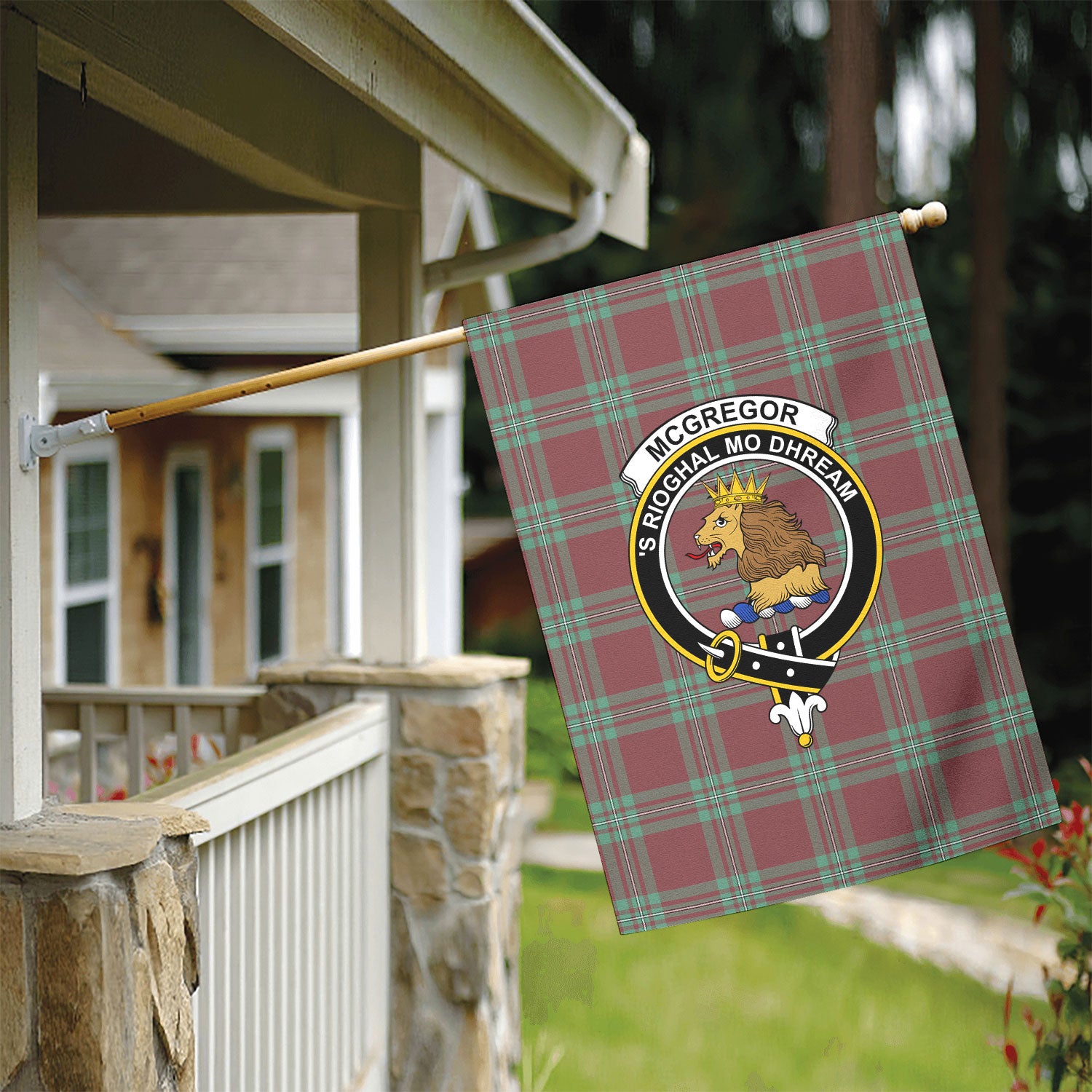 McGregor Hunting Ancient Tartan Crest Garden Flag