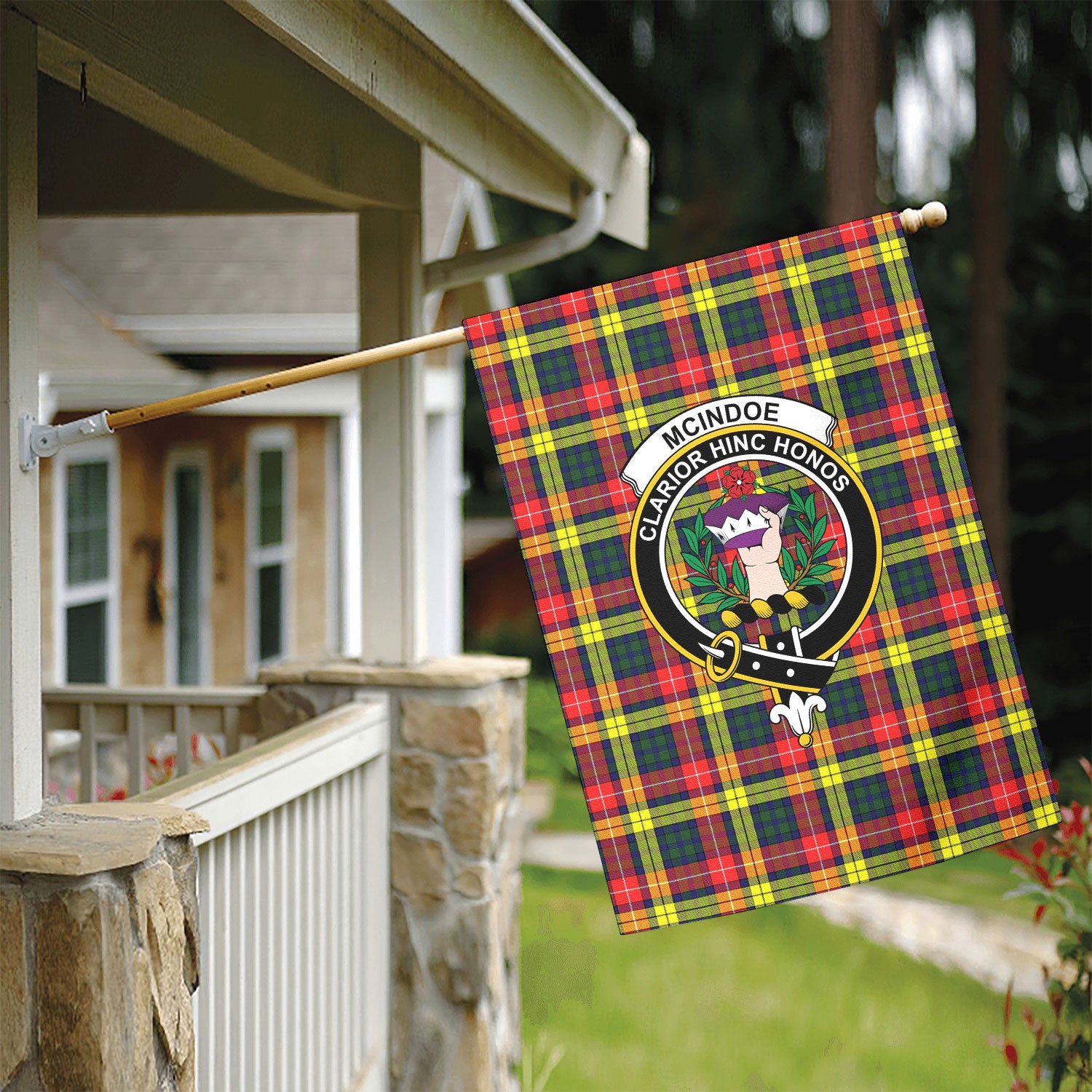 McIndoe Tartan Crest Garden Flag