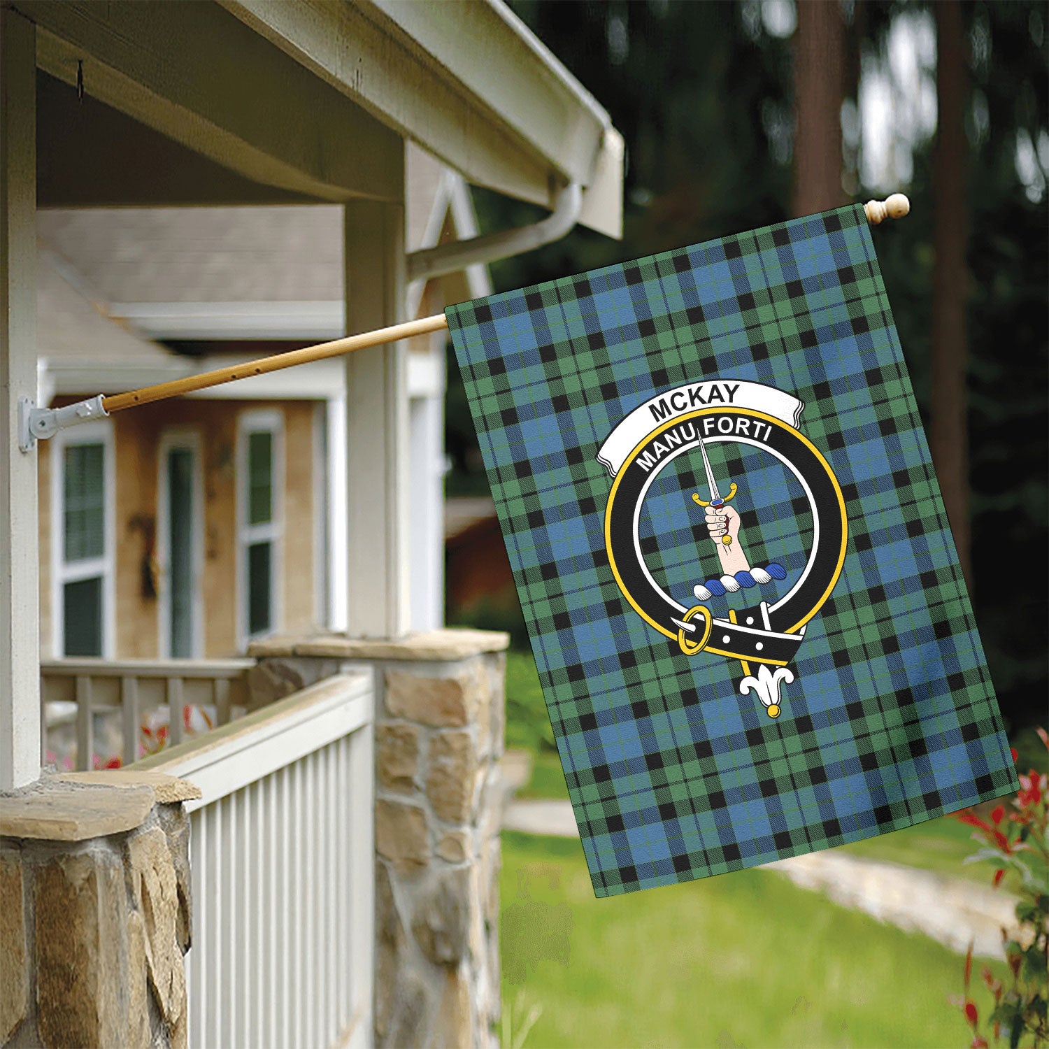 McKay Ancient Tartan Crest Garden Flag
