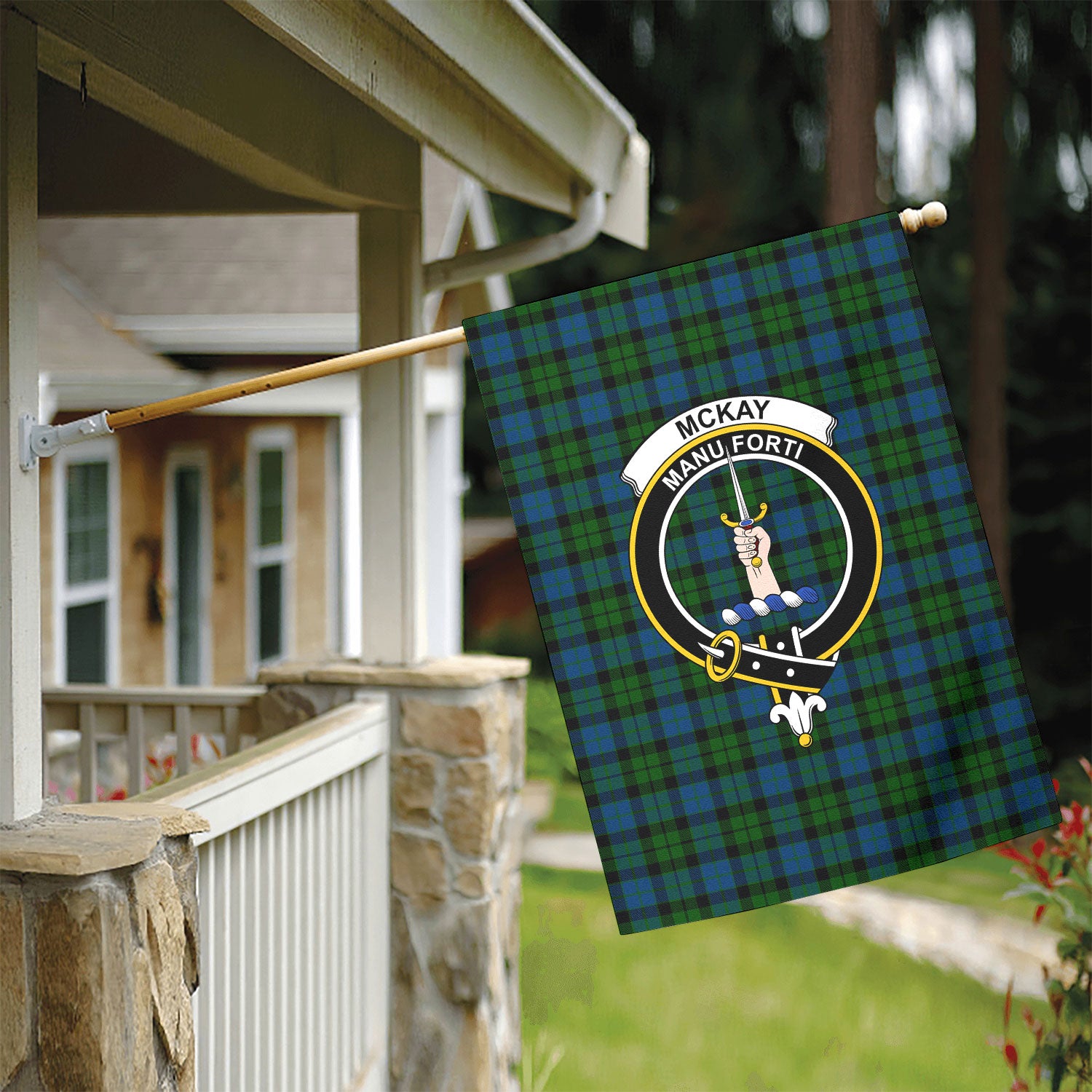 McKay Modern Tartan Crest Garden Flag