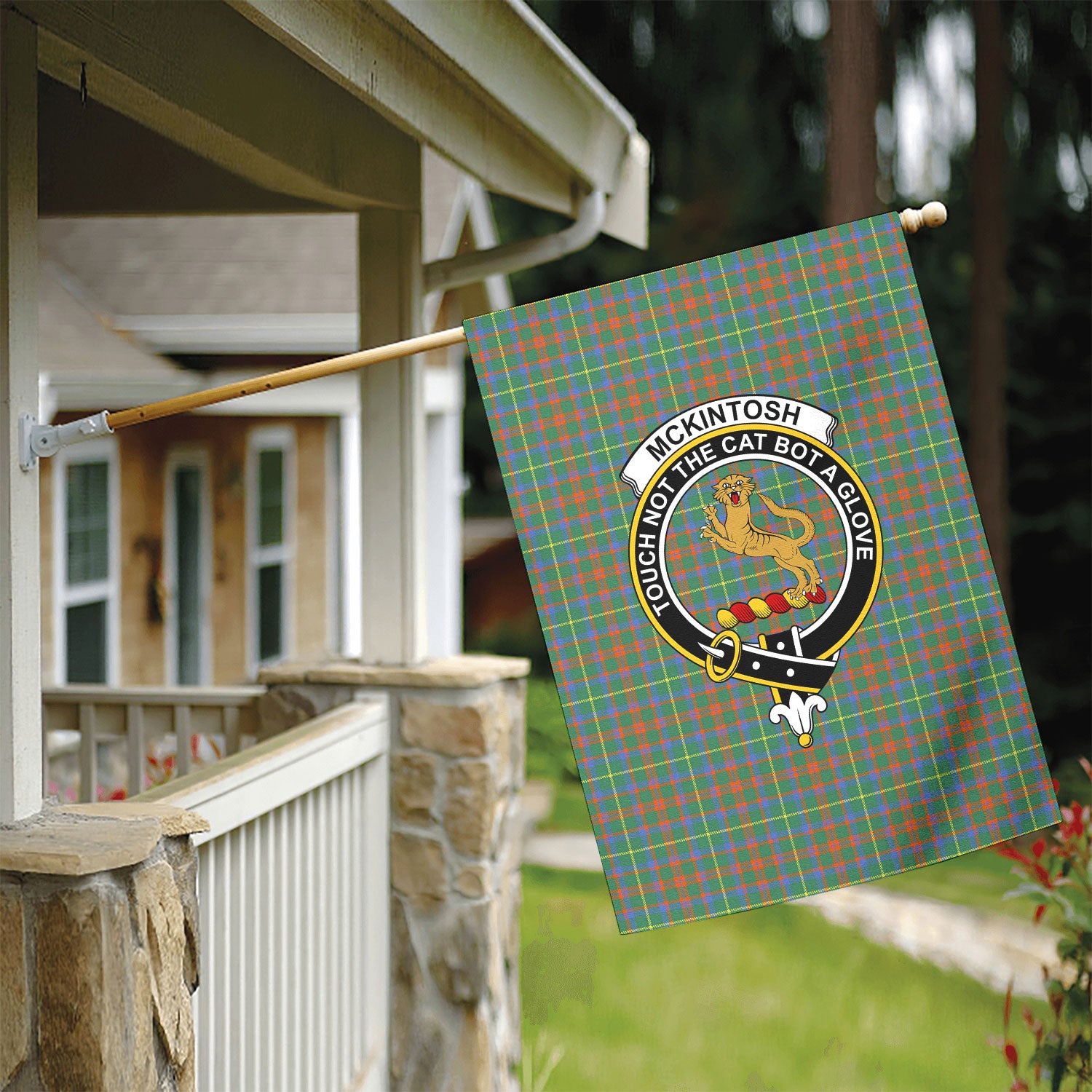 McKintosh Hunting Ancient Tartan Crest Garden Flag