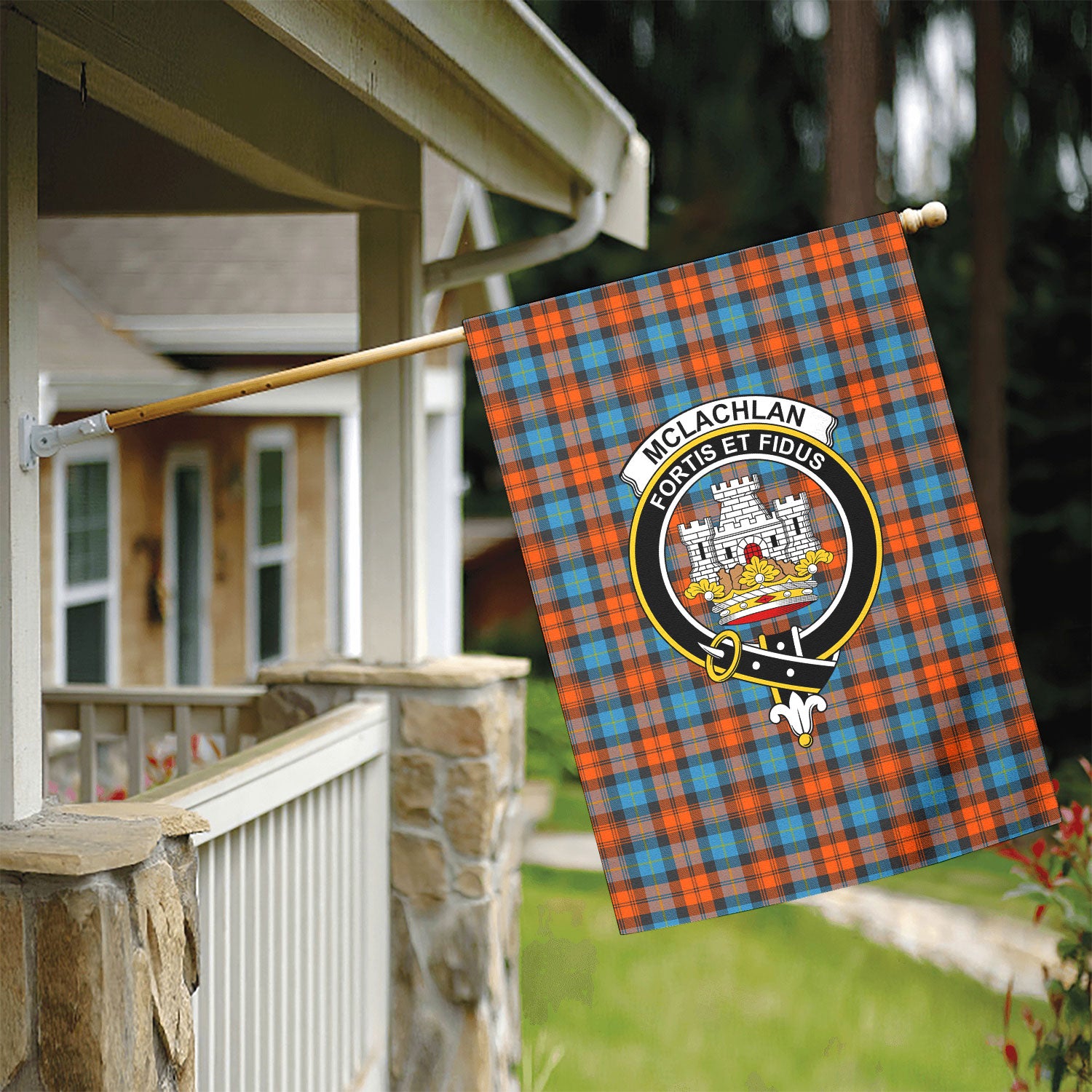 McLachlan Ancient Tartan Crest Garden Flag