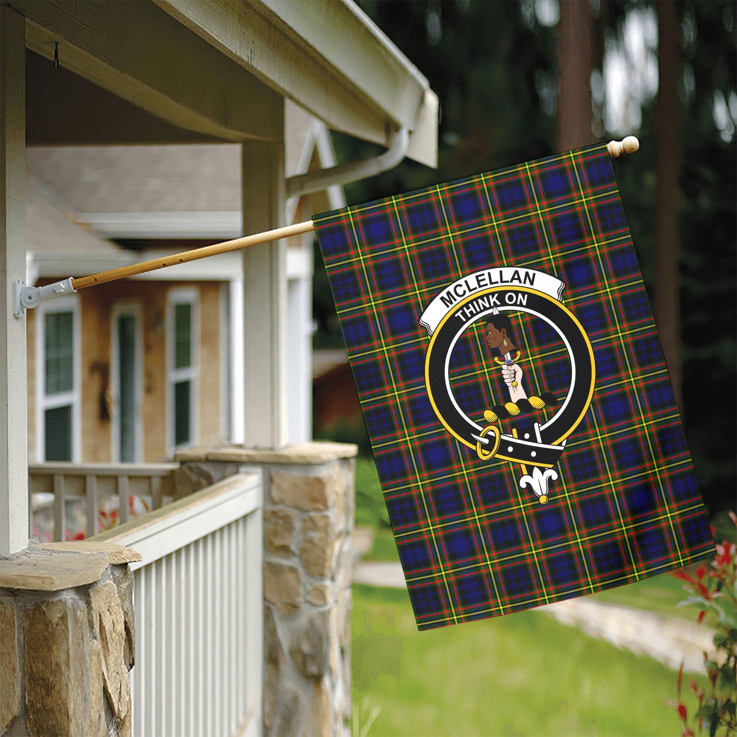 McLellan Modern Tartan Crest Garden Flag