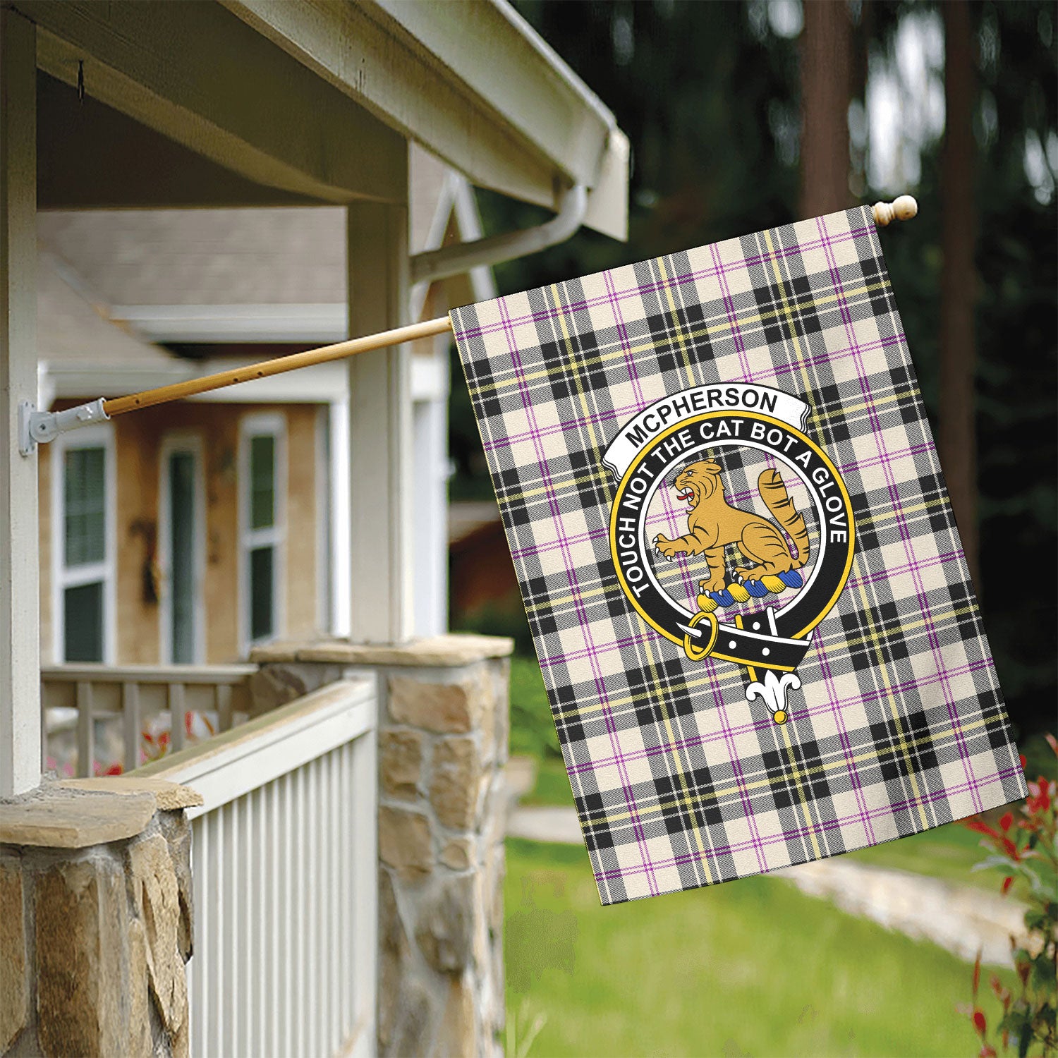 McPherson Dress Ancient Tartan Crest Garden Flag