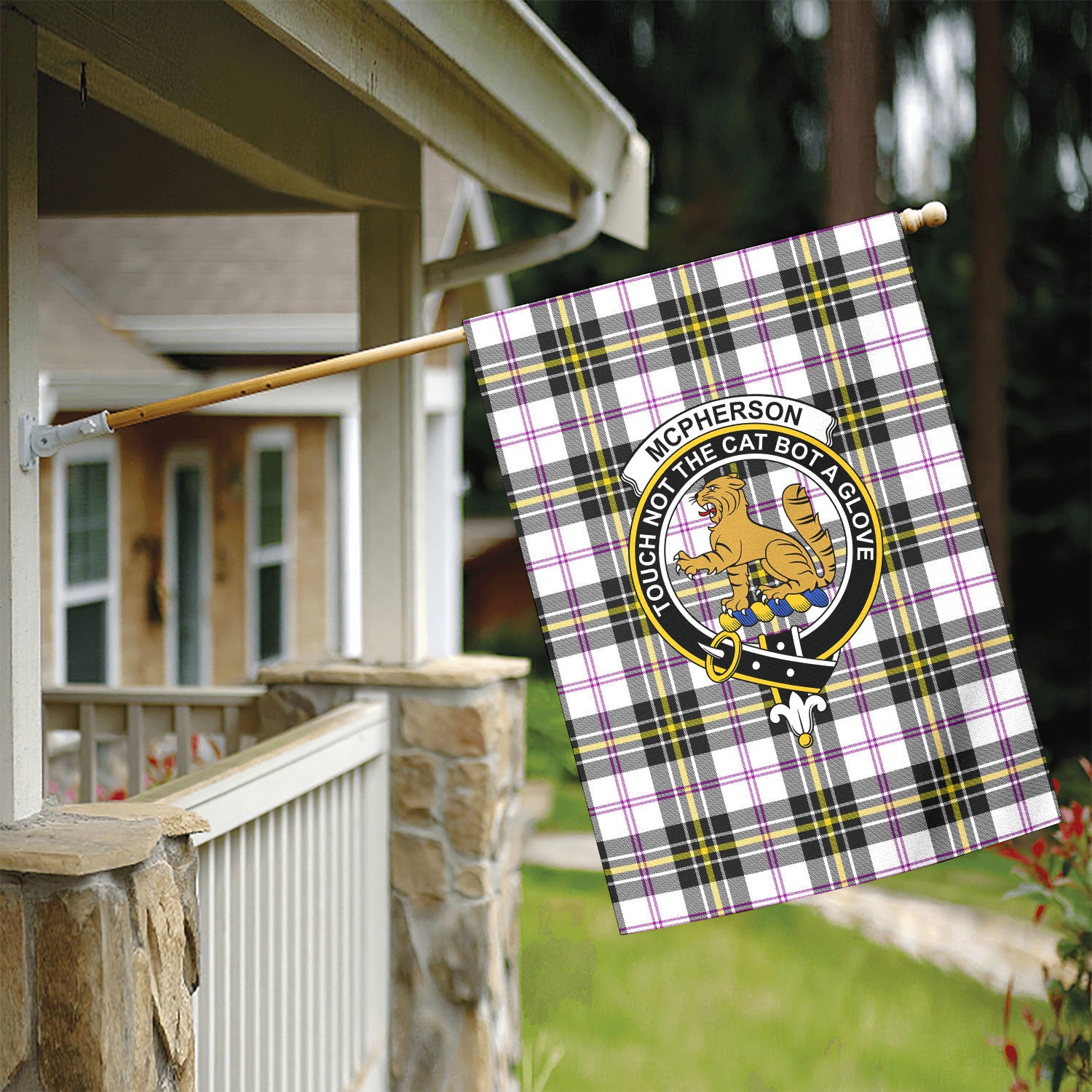 McPherson Dress Modern Tartan Crest Garden Flag