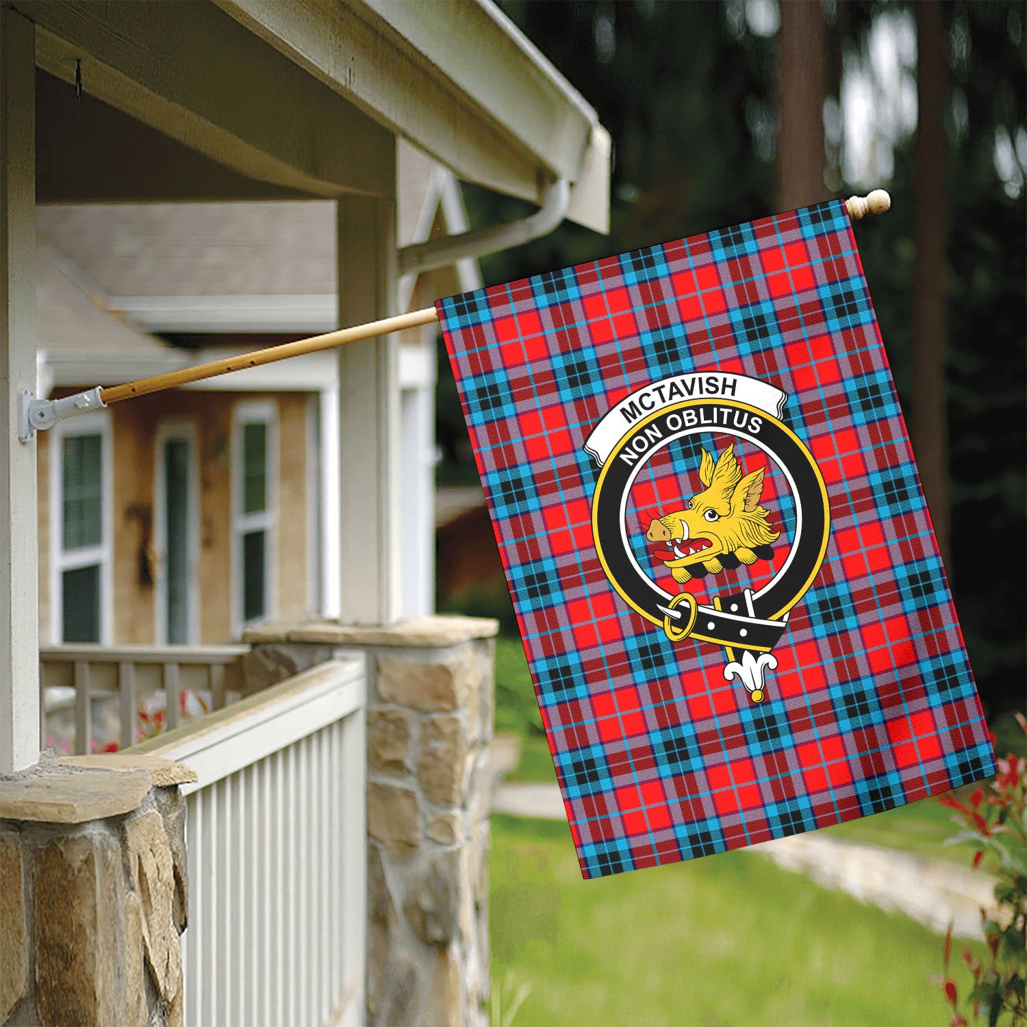 McTavish Modern Tartan Crest Garden Flag