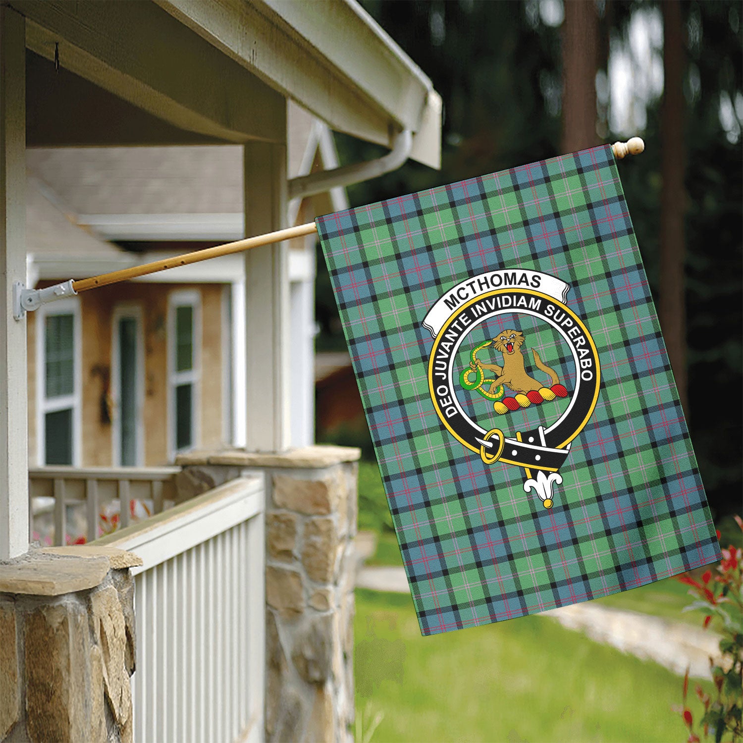 McThomas Ancient Tartan Crest Garden Flag