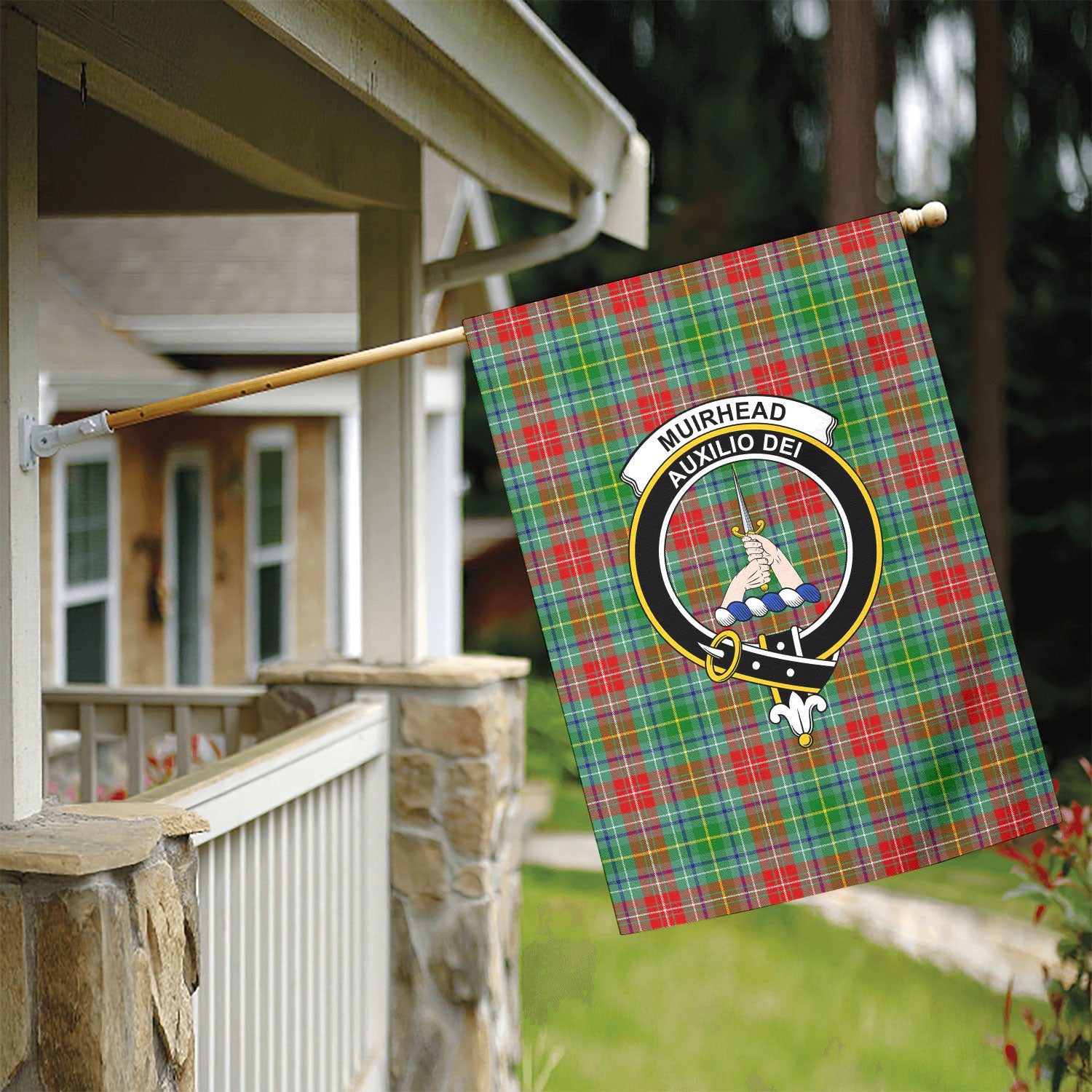 Muirhead Tartan Crest Garden Flag