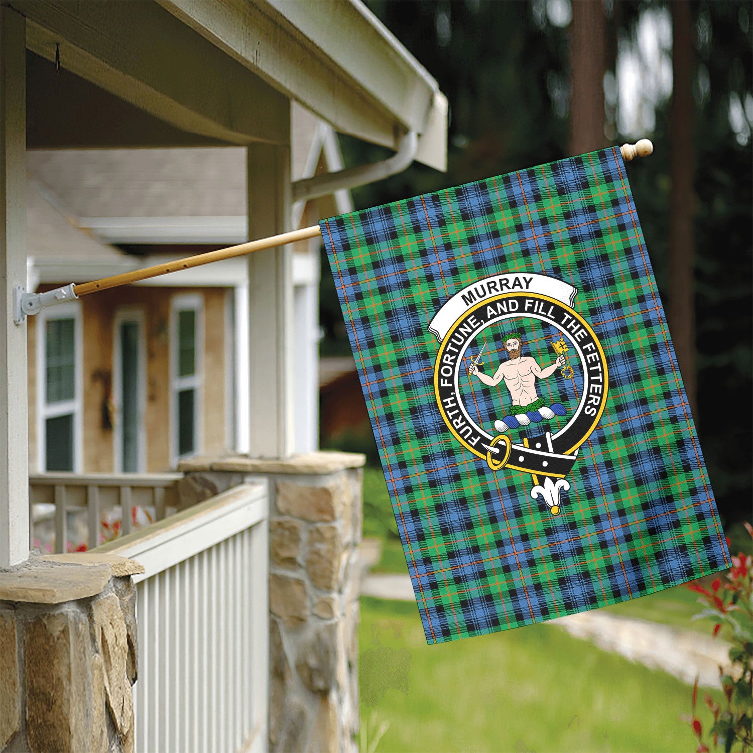 Murray of Atholl Ancient Tartan Crest Garden Flag