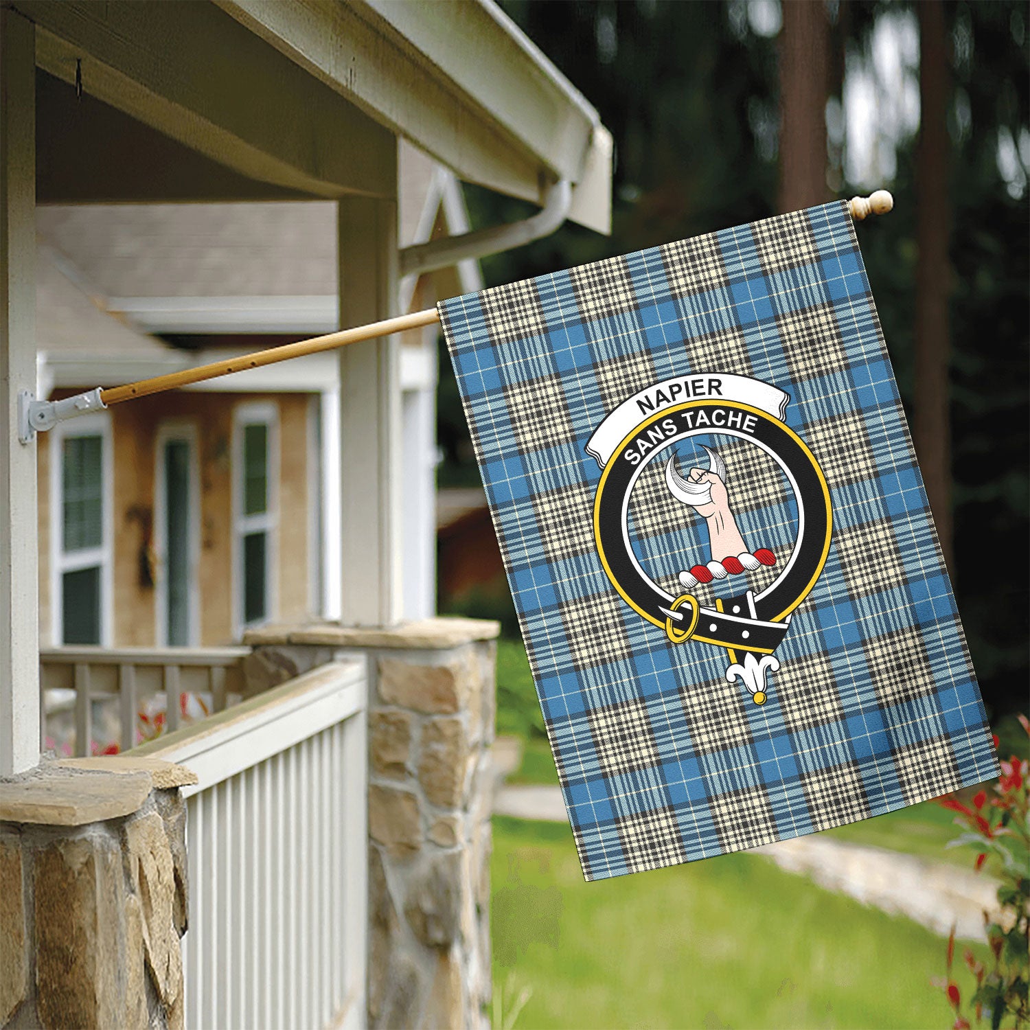 Napier Ancient Tartan Crest Garden Flag