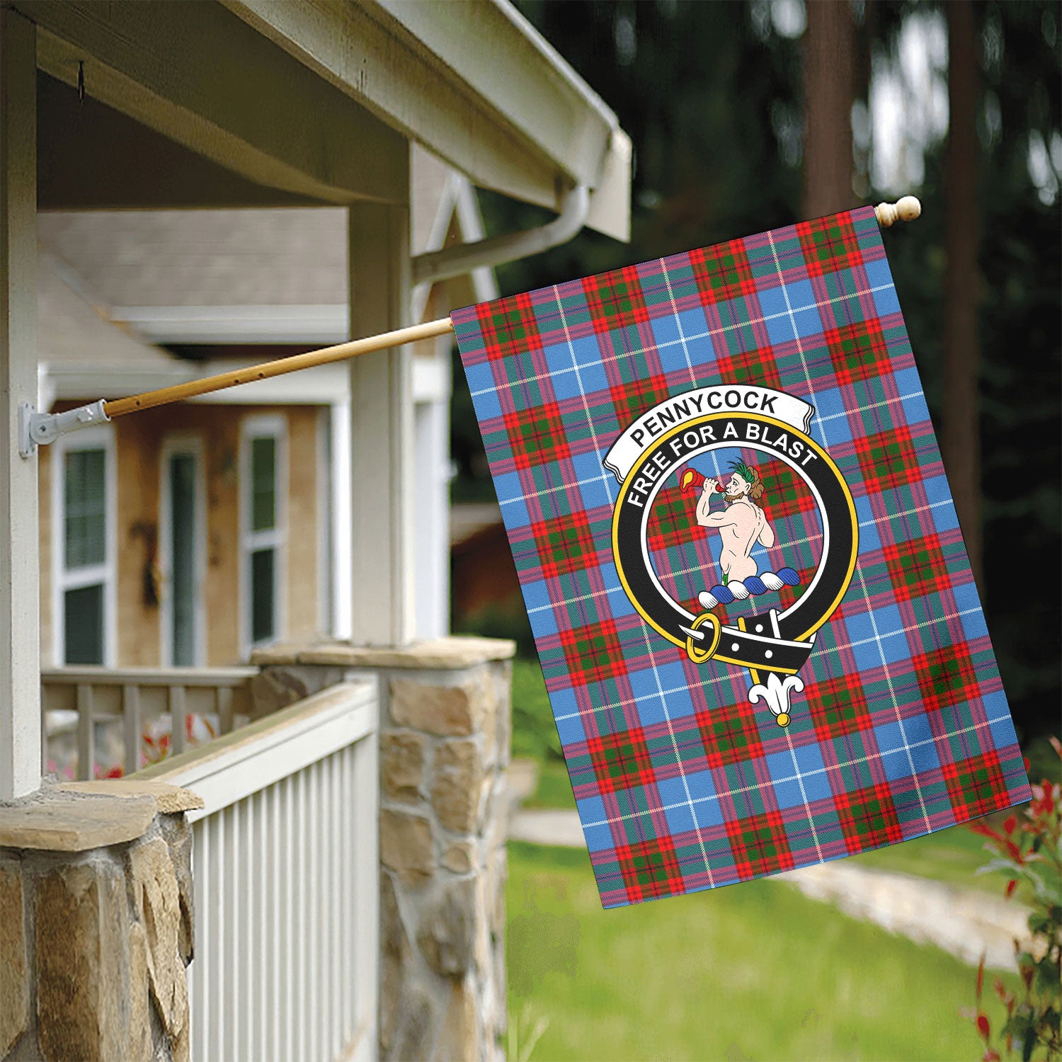 Pennycook Tartan Crest Garden Flag