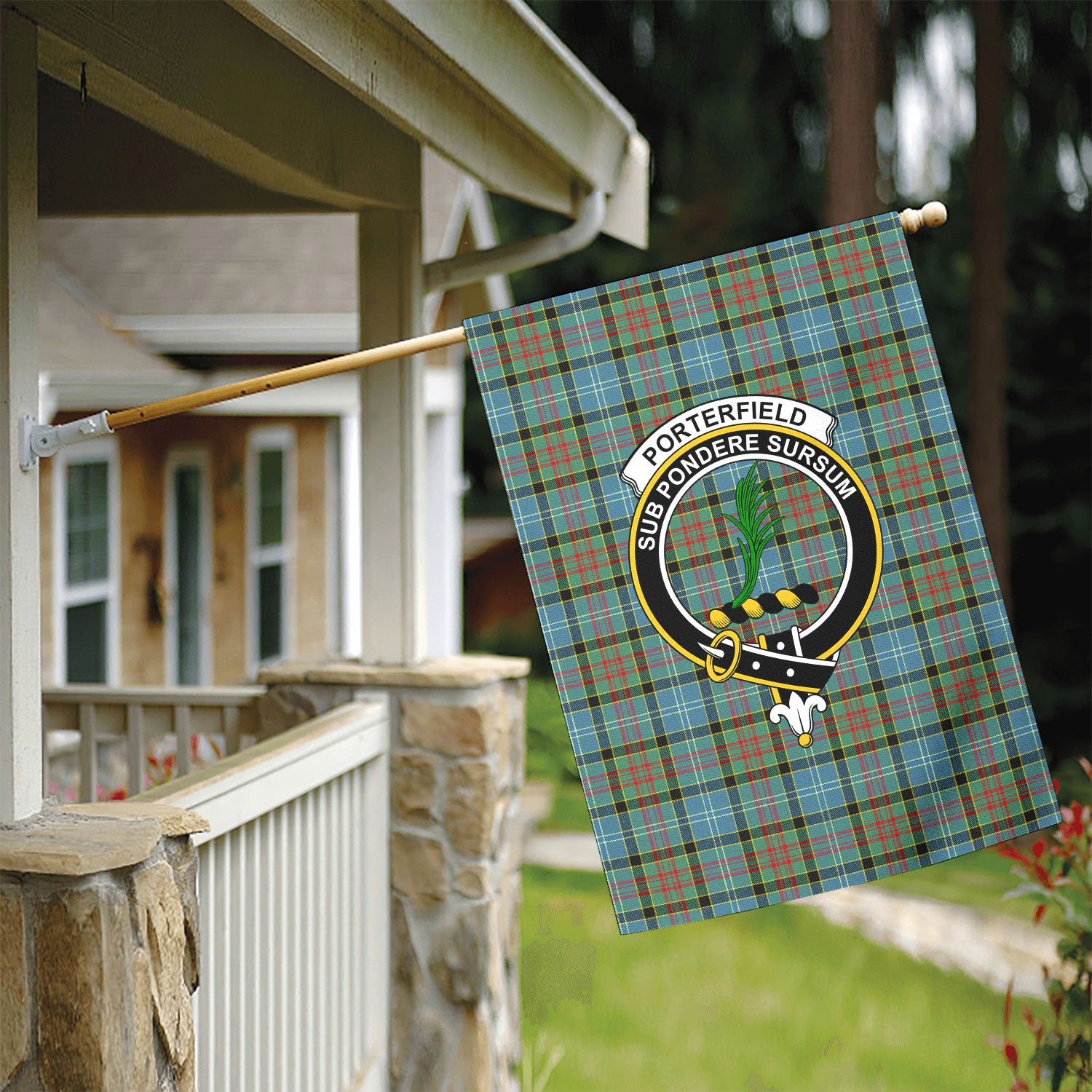 Porterfield Tartan Crest Garden Flag