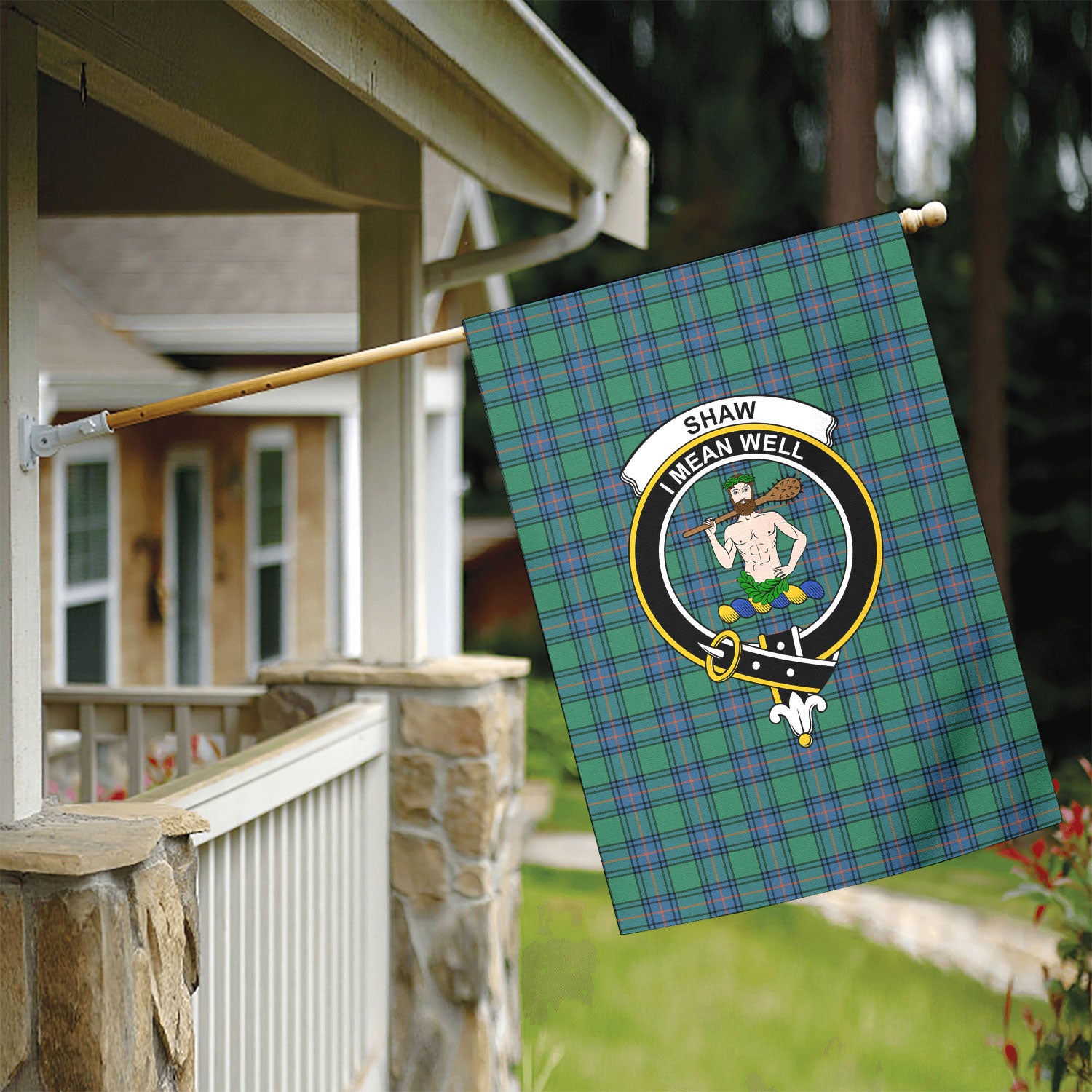 Shaw (of Sauchie) Ancient Tartan Crest Garden Flag