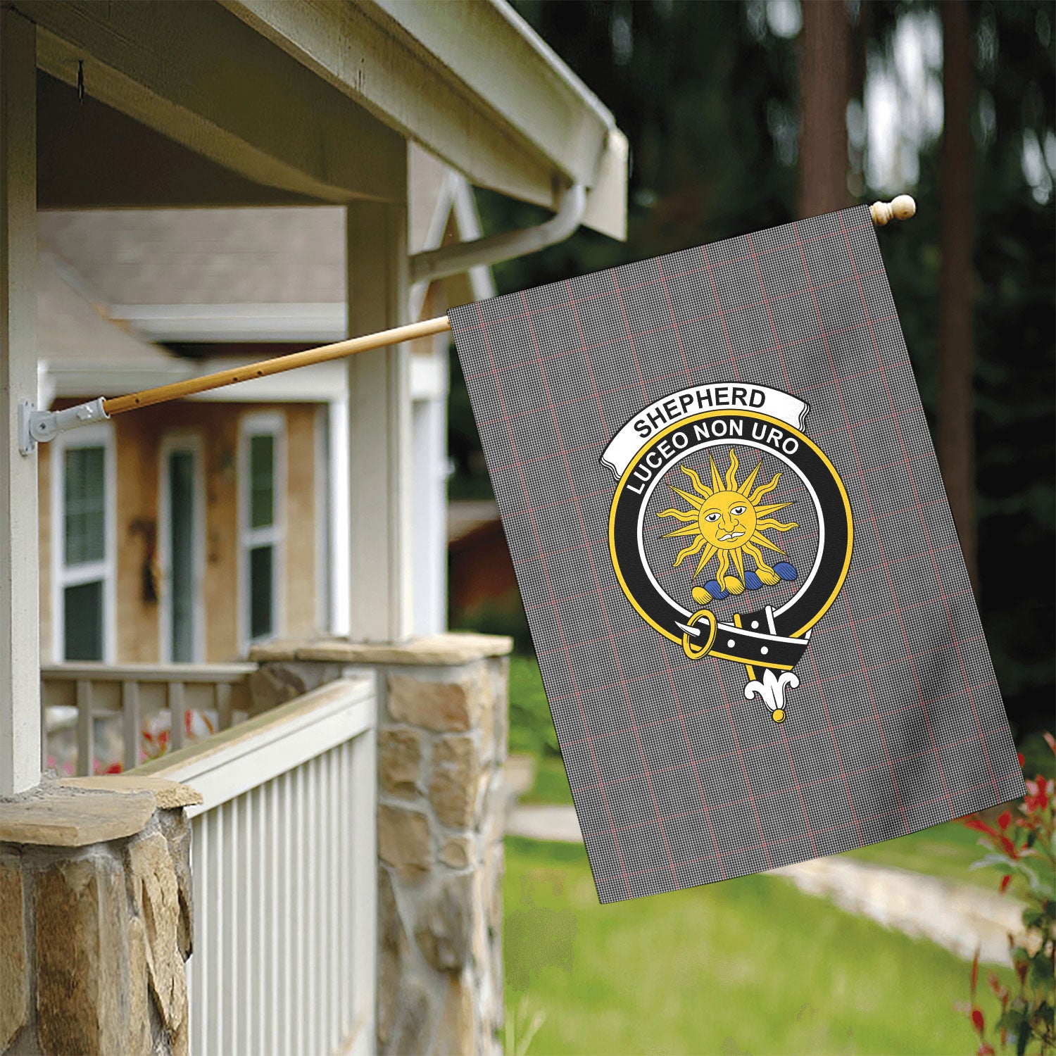 Shepherd Tartan Crest Garden Flag