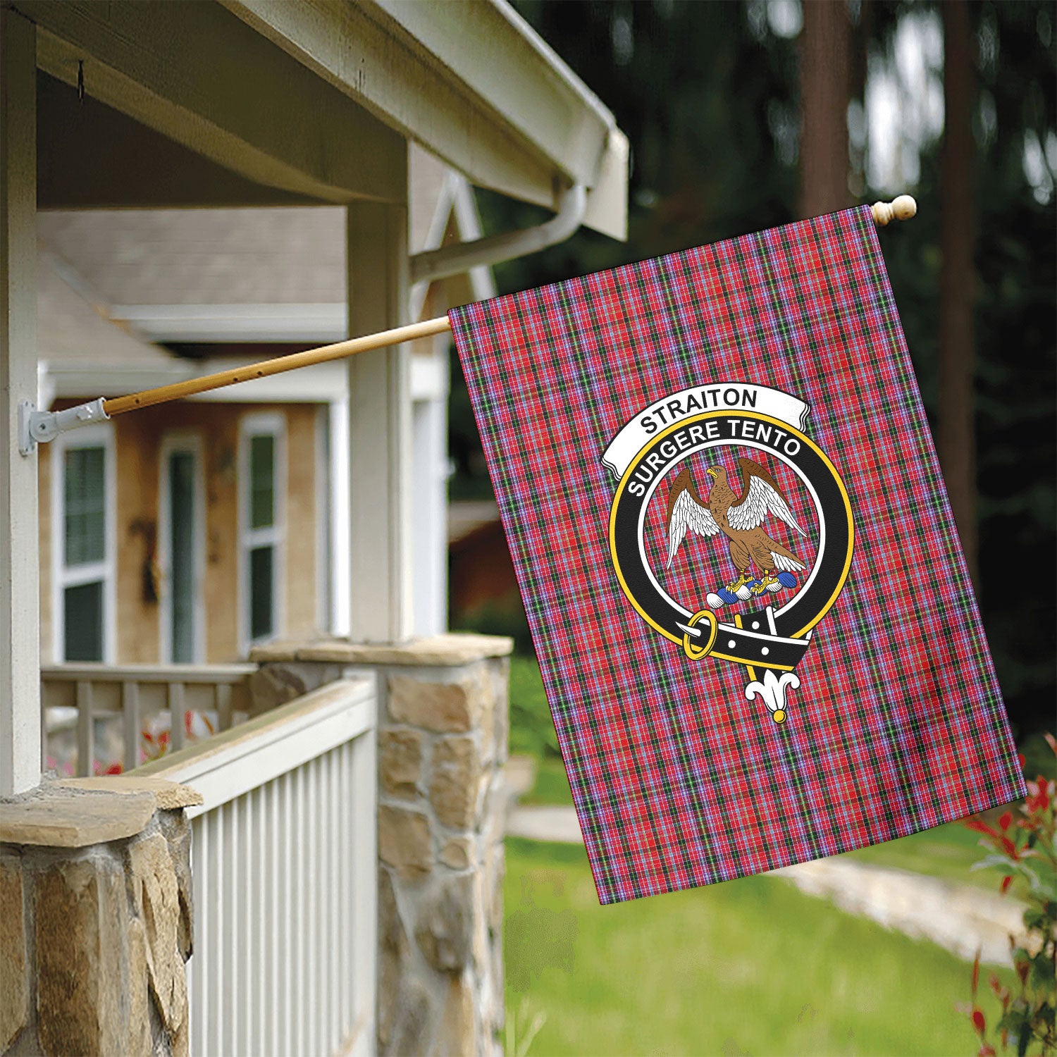 Straiton Tartan Crest Garden Flag