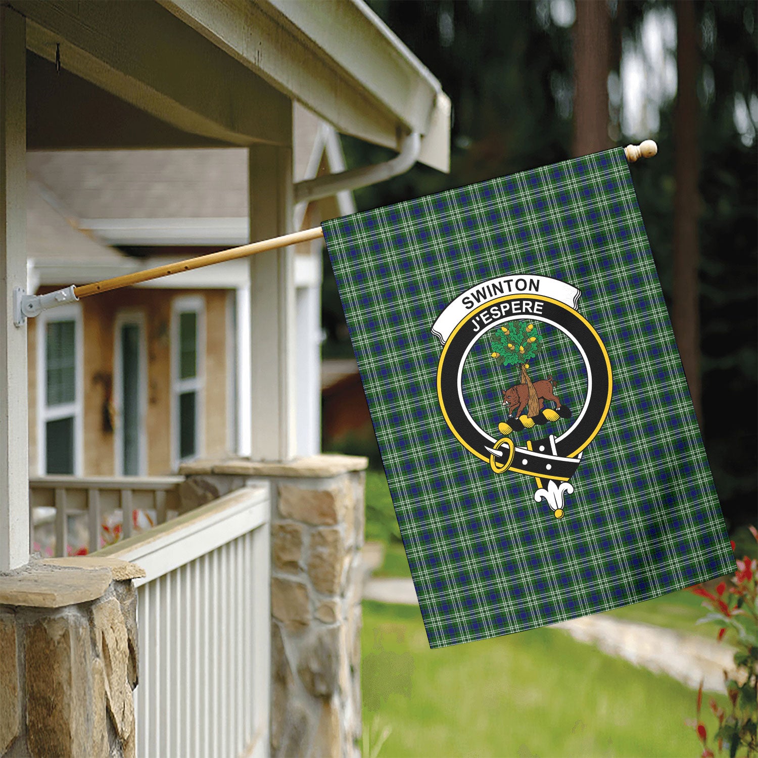 Swinton Tartan Crest Garden Flag