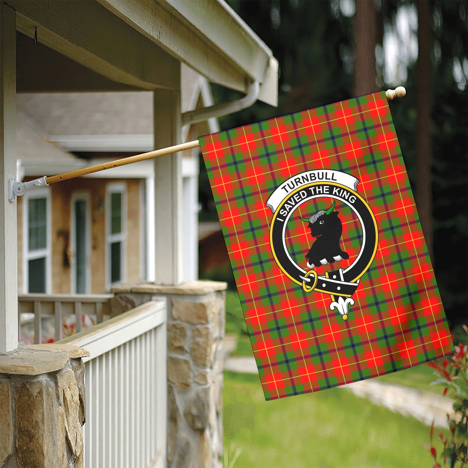 Turnbull Dress Tartan Crest Garden Flag