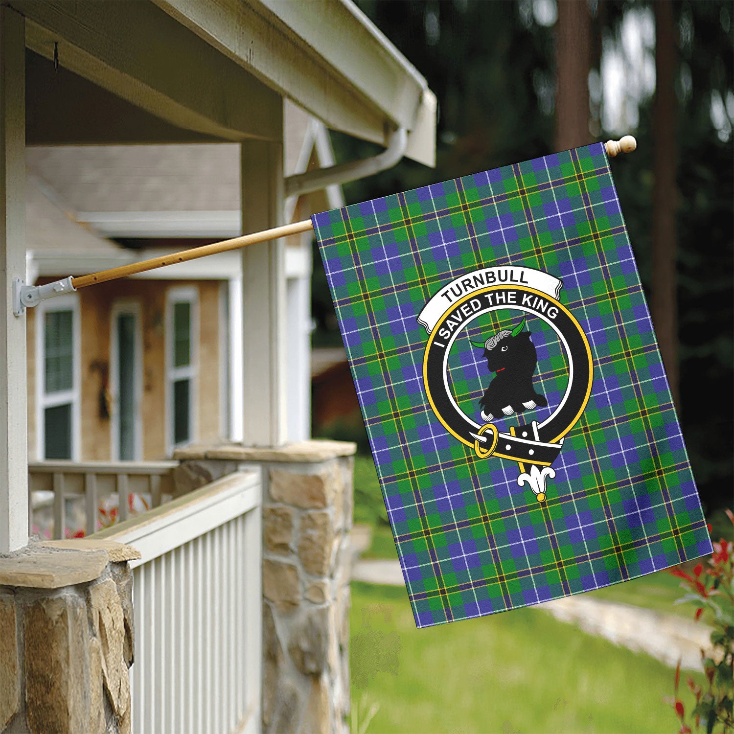 Turnbull Hunting Tartan Crest Garden Flag
