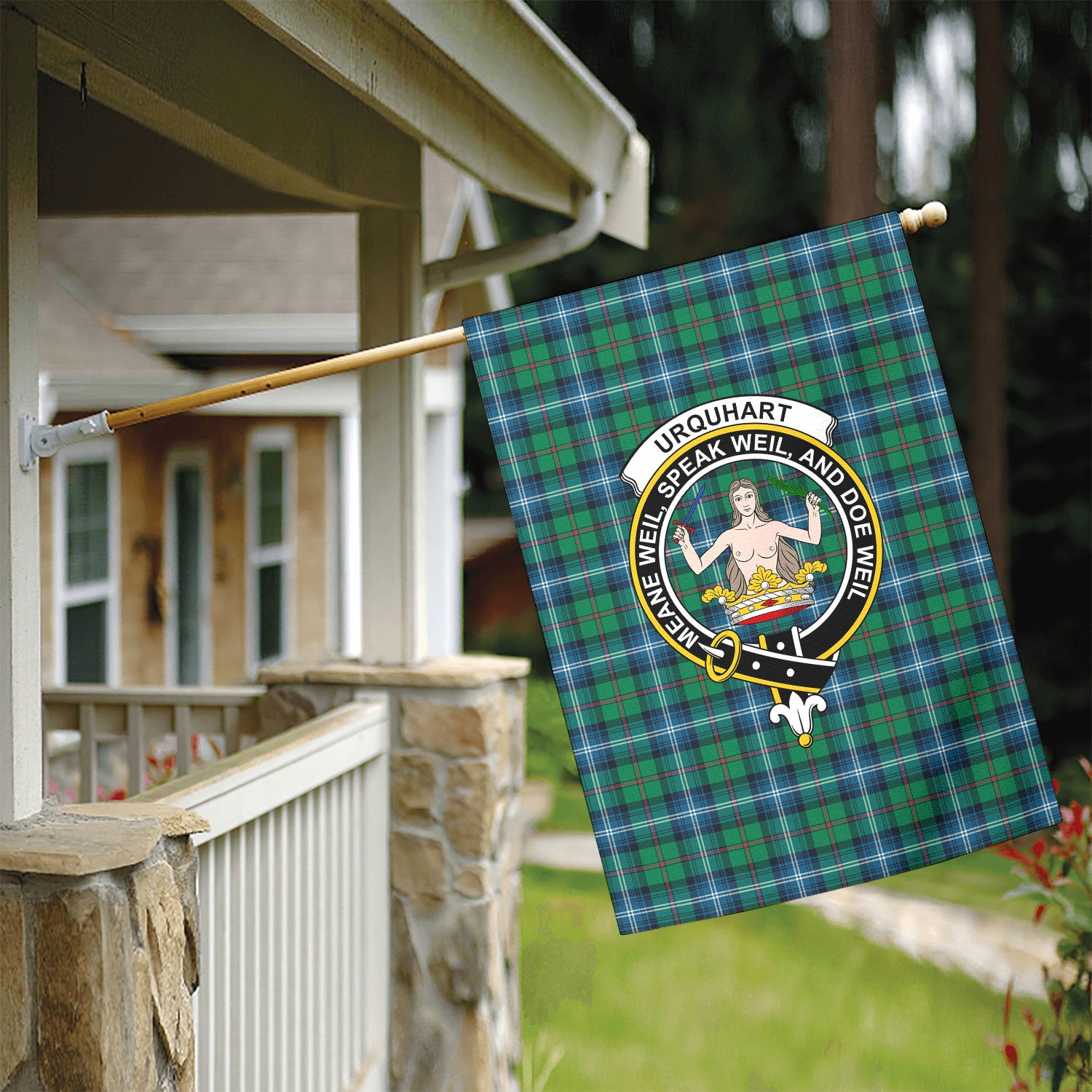 Urquhart Ancient Tartan Crest Garden Flag