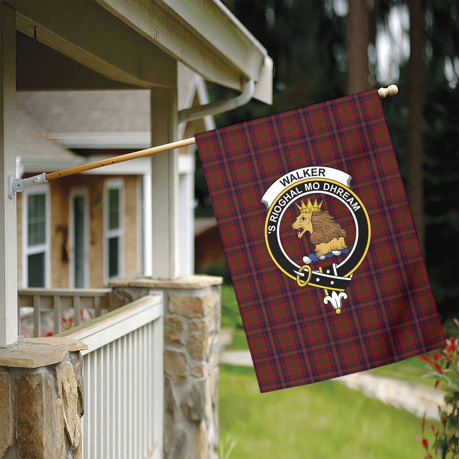 Walker Tartan Crest Garden Flag