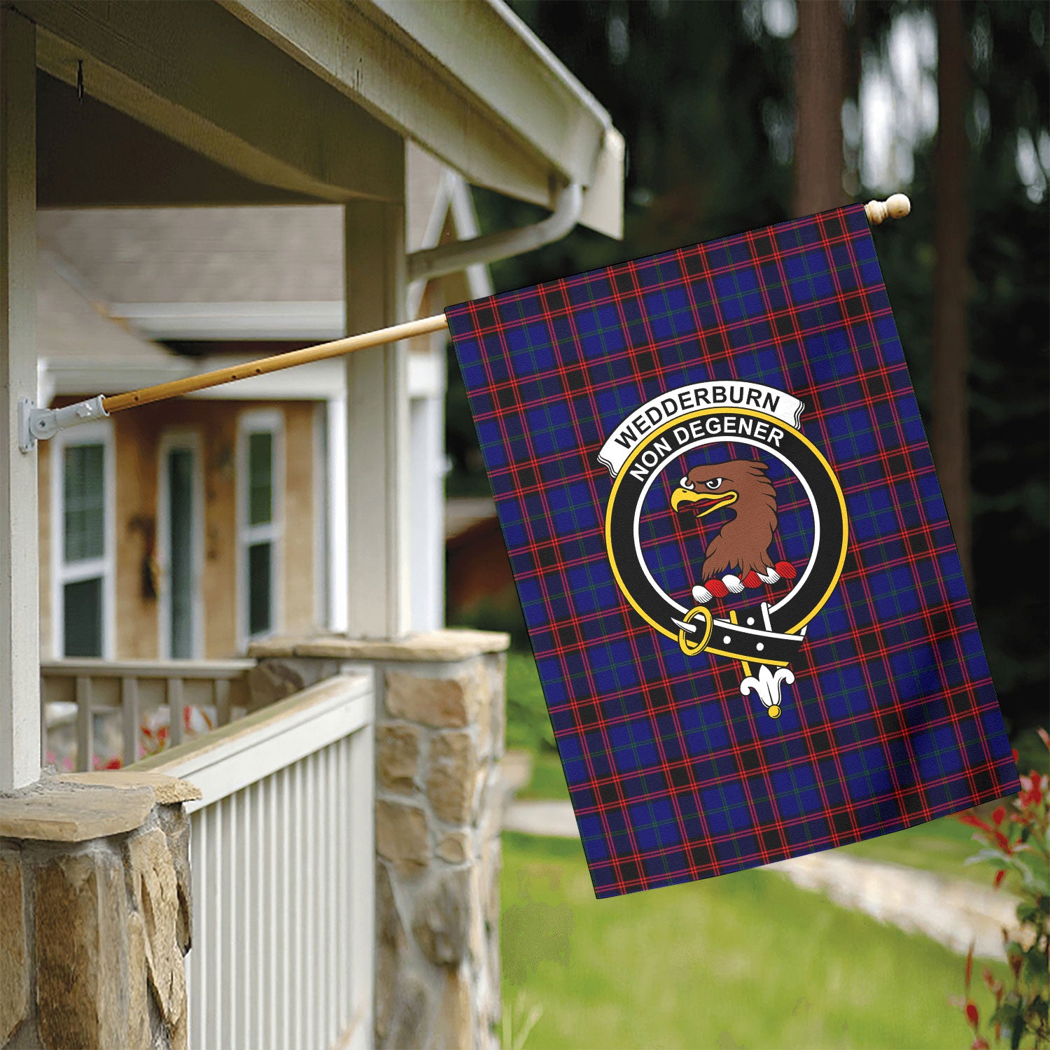 Wedderburn Tartan Crest Garden Flag