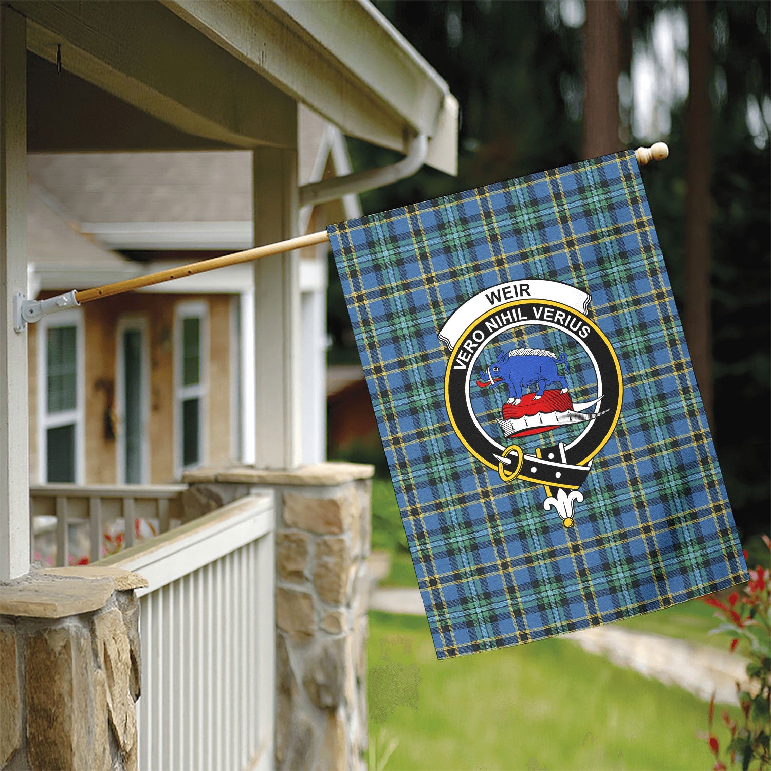 Weir Ancient Tartan Crest Garden Flag