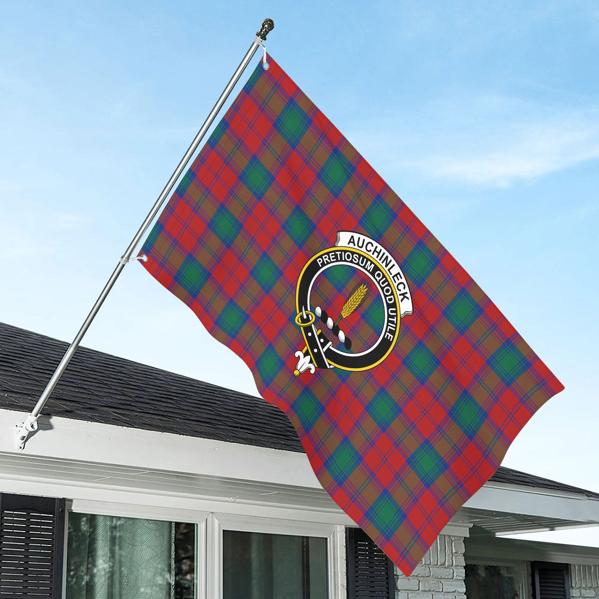 Auchinleck Tartan Crest House Flag