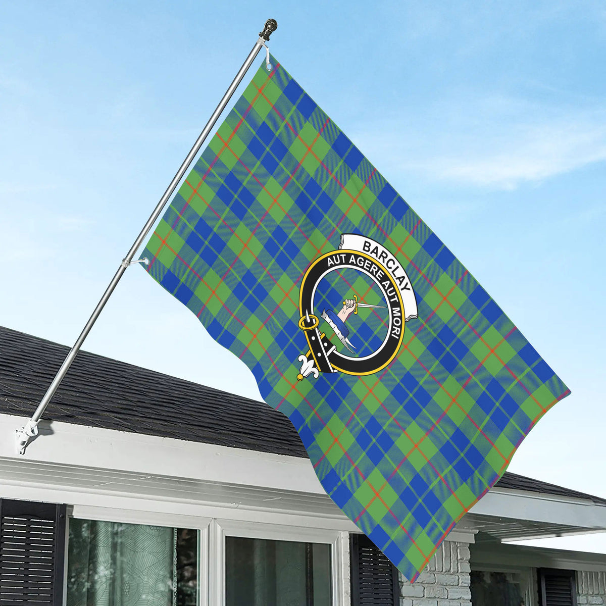 Barclay Hunting Ancient Tartan Crest House Flag